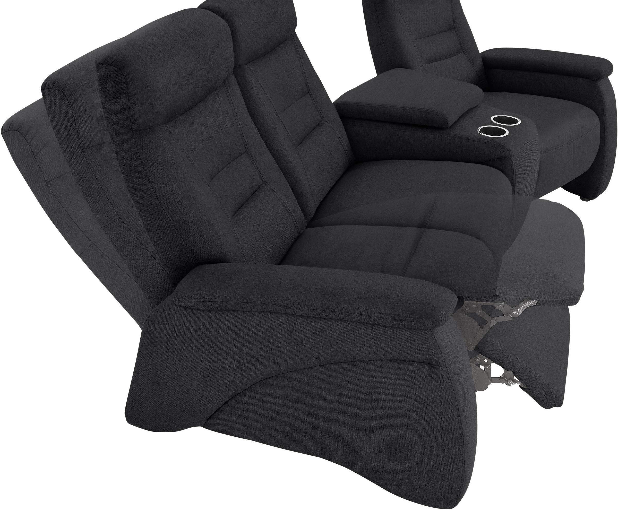 exxpo - sofa fashion 3-Sitzer »Ascoli, Kinosofa mit hohem Sitzkomfort, bequeme Armlehnen«, inkl. Relaxfunktion, Ablage und Staufach, hohe Rückenlehne