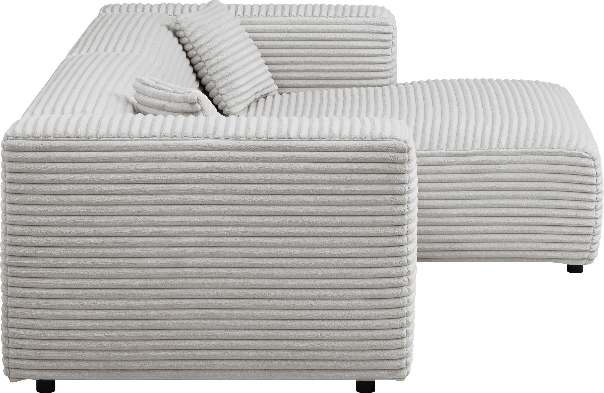andas Polsterecke »BAKELS, Ecksofa-Set mit Hocker, L-Form mit Schlaffunktion«, Ecksofa-Set (incl. Hocker) im trendigen Megacord