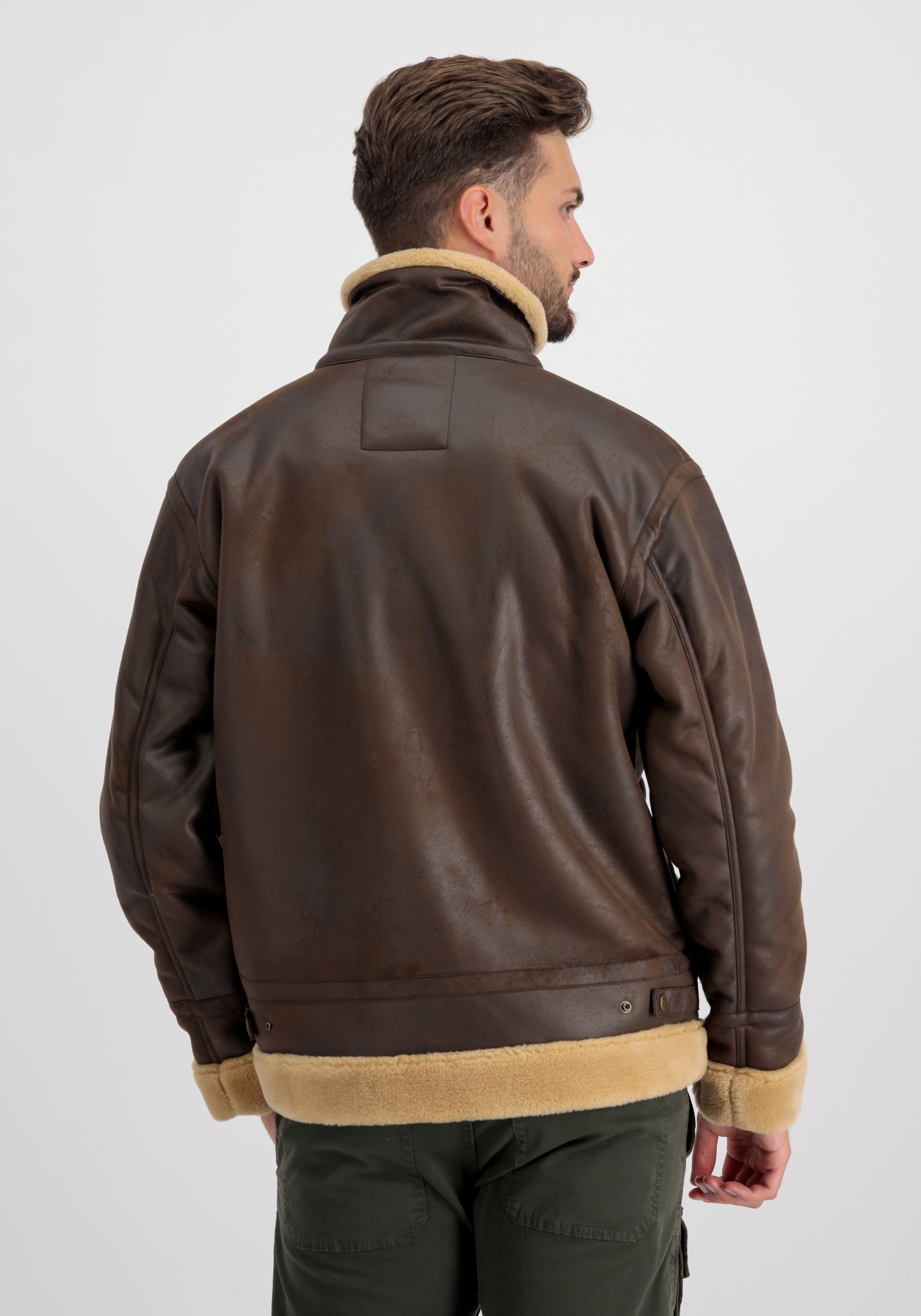 Alpha Industries Lederjacke »Alpha Industries Men - Leather & Vegan Jackets B-3 Arctic«