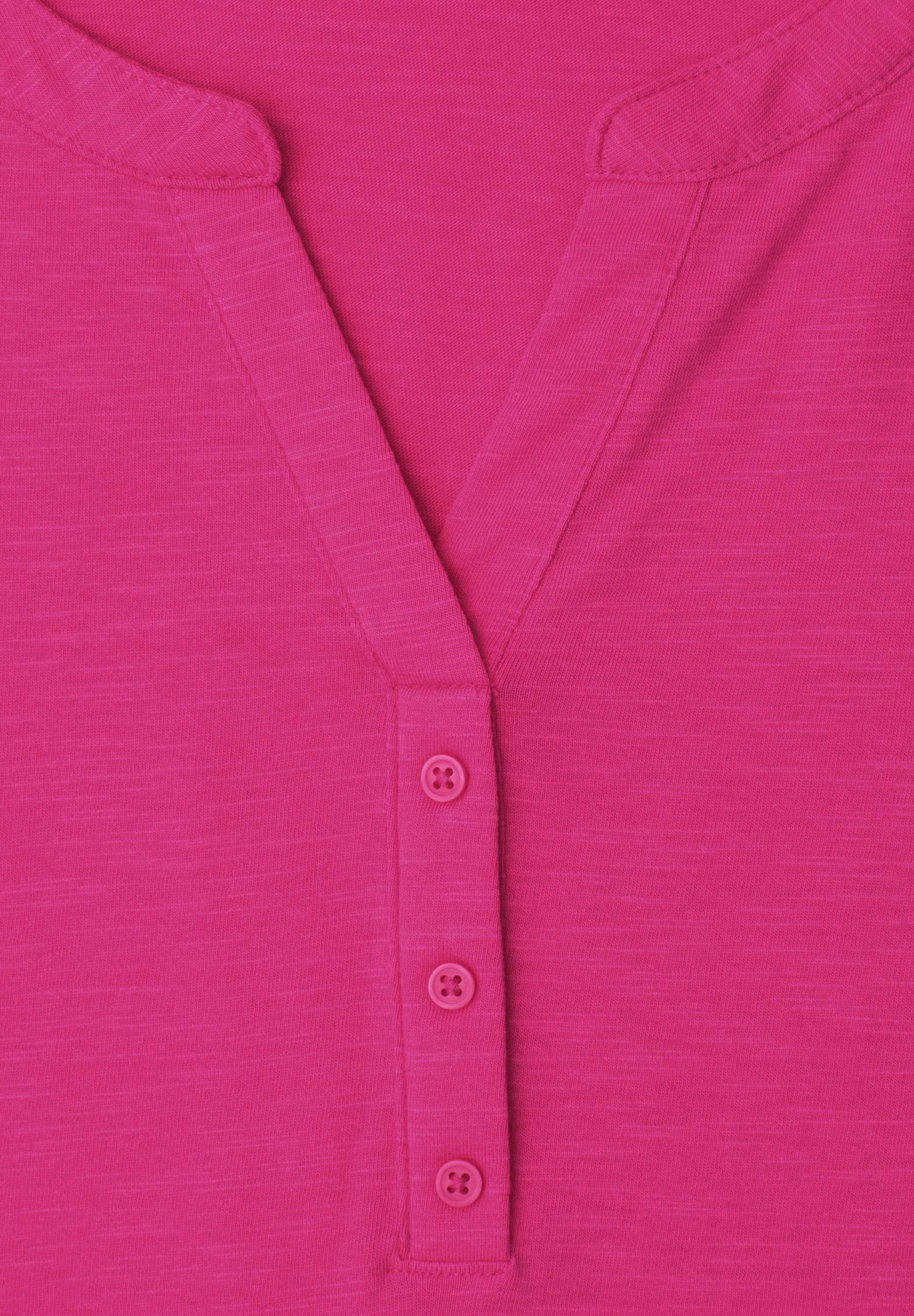 STREET ONE Shirttop Sommershirt mit Split Neck