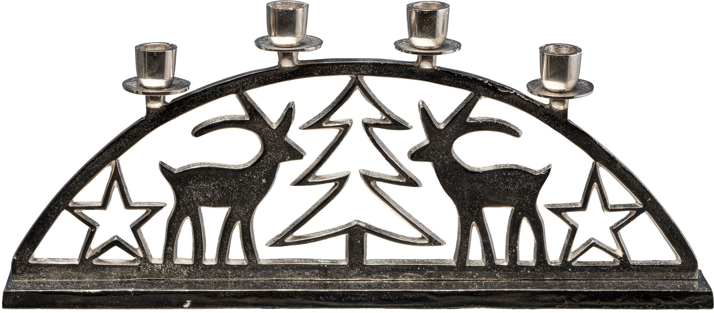 Creativ home Adventsleuchter »Weihnachtslandschaft für 4 Stabkerzen« im modernen Design