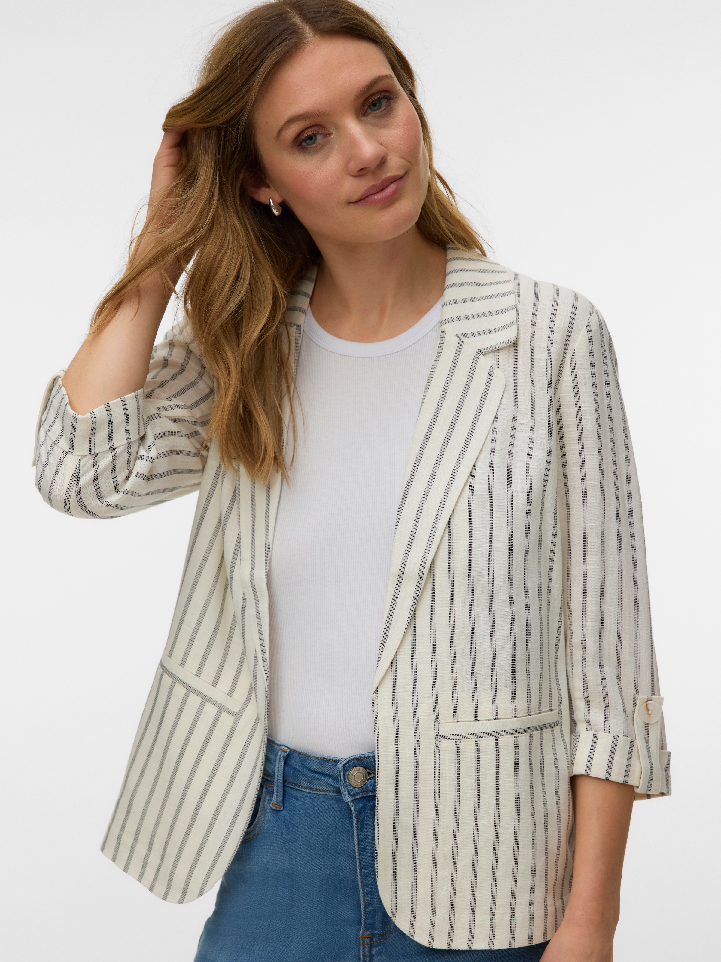 Vero Moda Longblazer »VMROSIE 3/4 LOOSE BLAZER NOOS« Viskosemischung, regular fit, mit Leinen