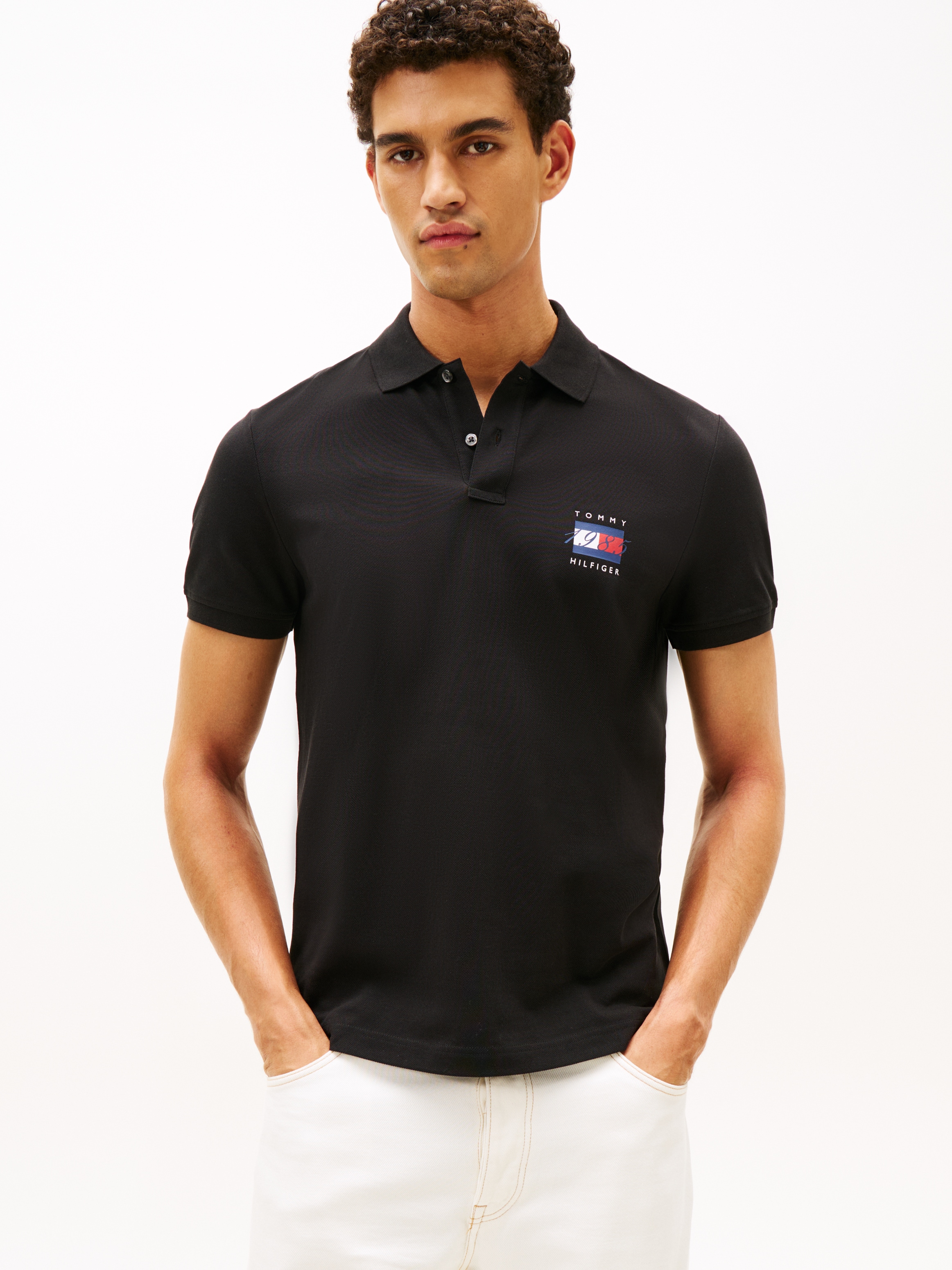 Tommy Hilfiger Poloshirt »FLAG GRAPHIC PIQUE« regular fit, Polokragen, Print