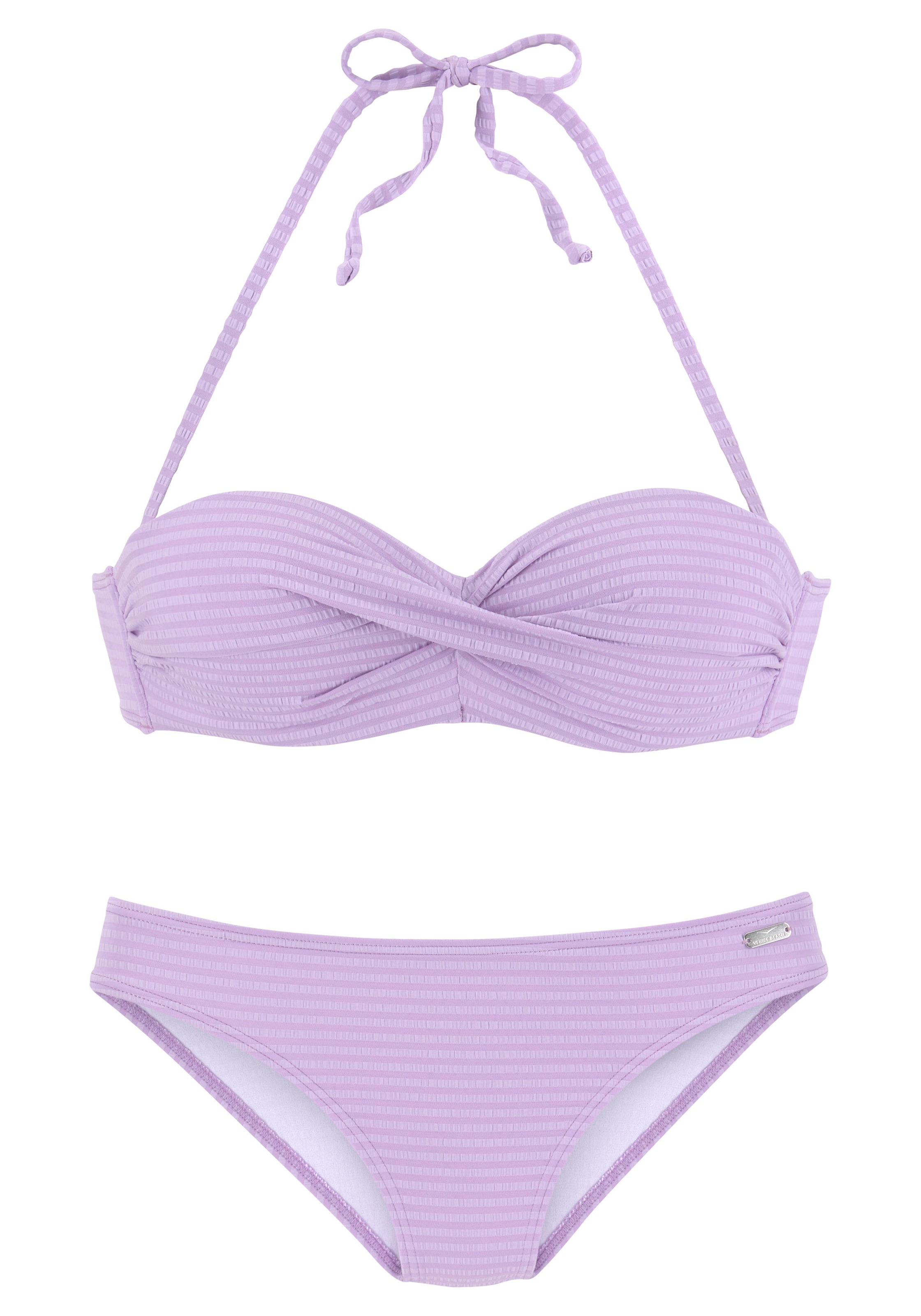Venice Beach Bügel-Bandeau-Bikini, aus edler Strukturware