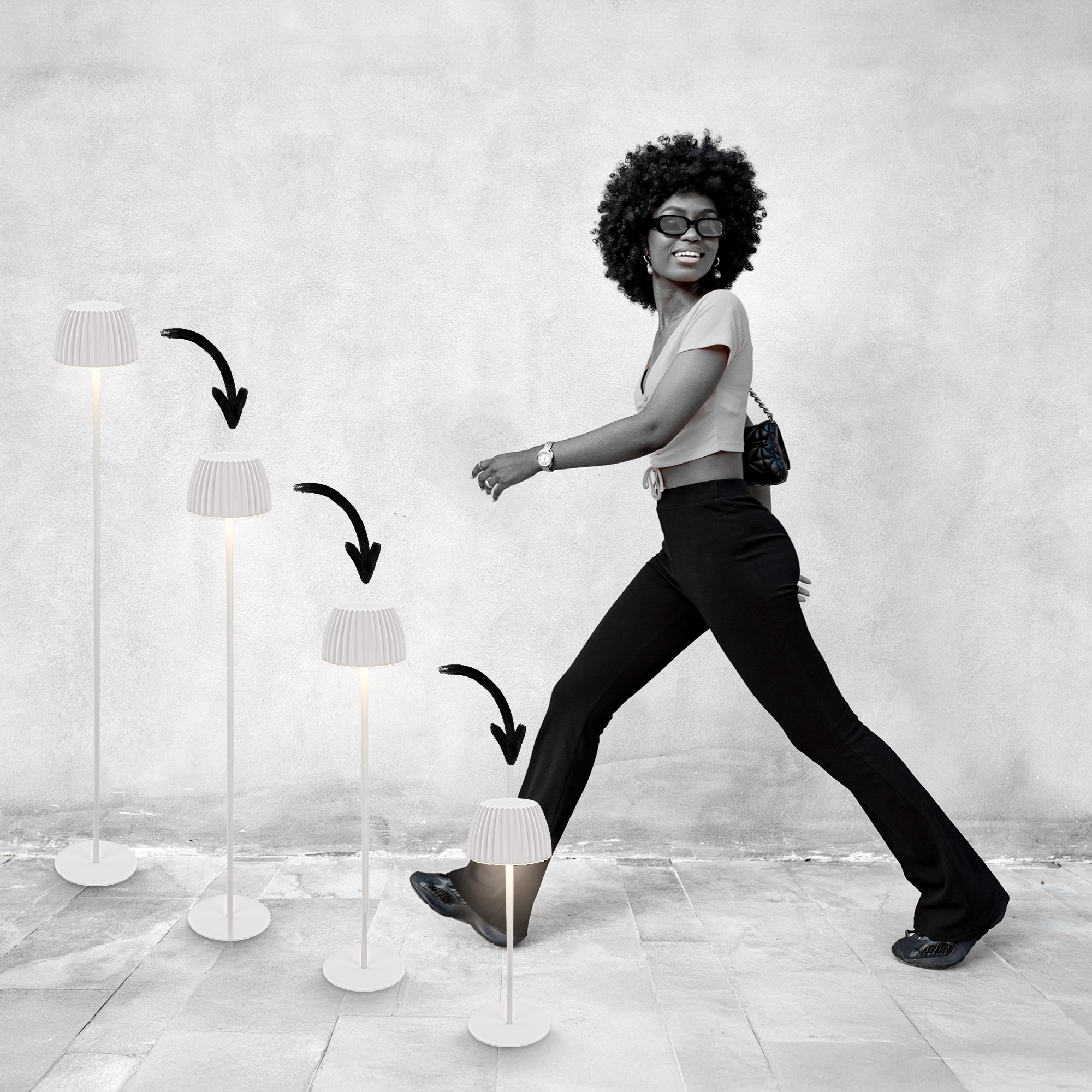 Briloner Leuchten LED Stehlampe »Akku LED Stehleuchte Riffle«