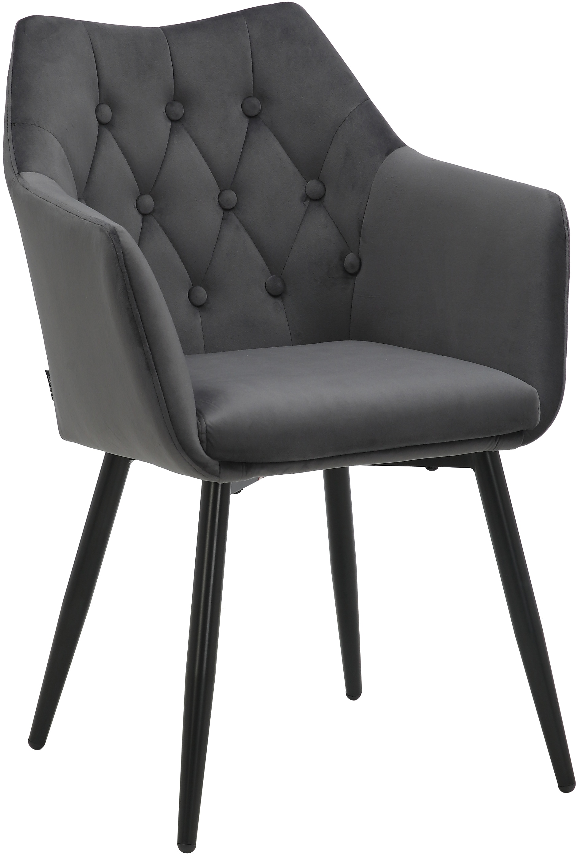 Home affaire Esszimmerstuhl »Alton, TOPSELLER!, OTTOs Choice«, (Set), 2 St., Samtvelours, mit weichem Samtvelours, Armlehnstuhl mit attraktiver Knopfheftung