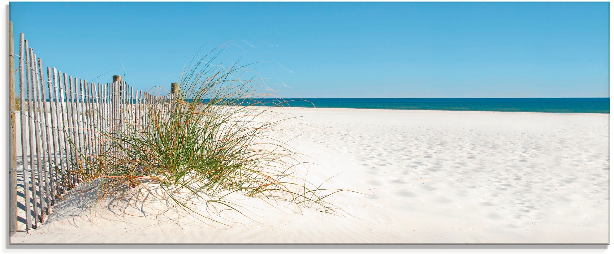 Artland Glasbild »Schöne Sanddüne Strand, in Zaun«, und verschiedenen online Größen St.), bei Gräsern mit (1 OTTO