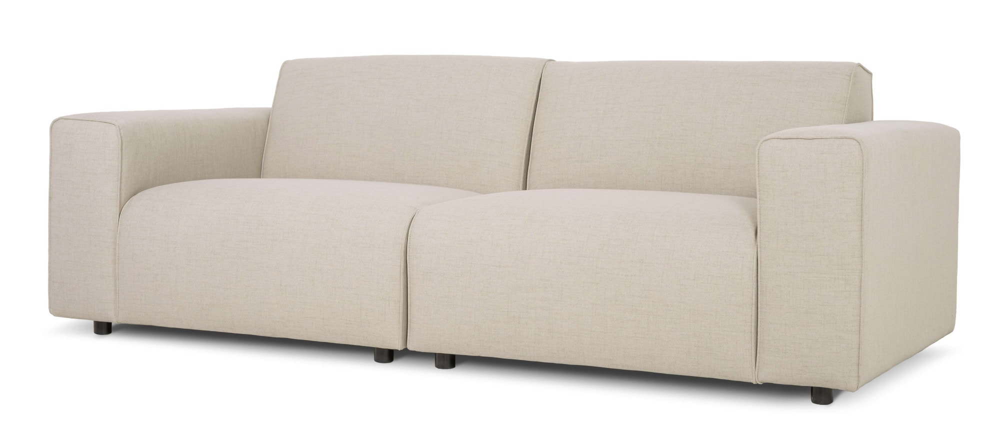 OTTO home 3-Sitzer »Naddine« B. 228 cm, Strukturstoff mit Mélange-Effekt, mit Wellenunterfederung