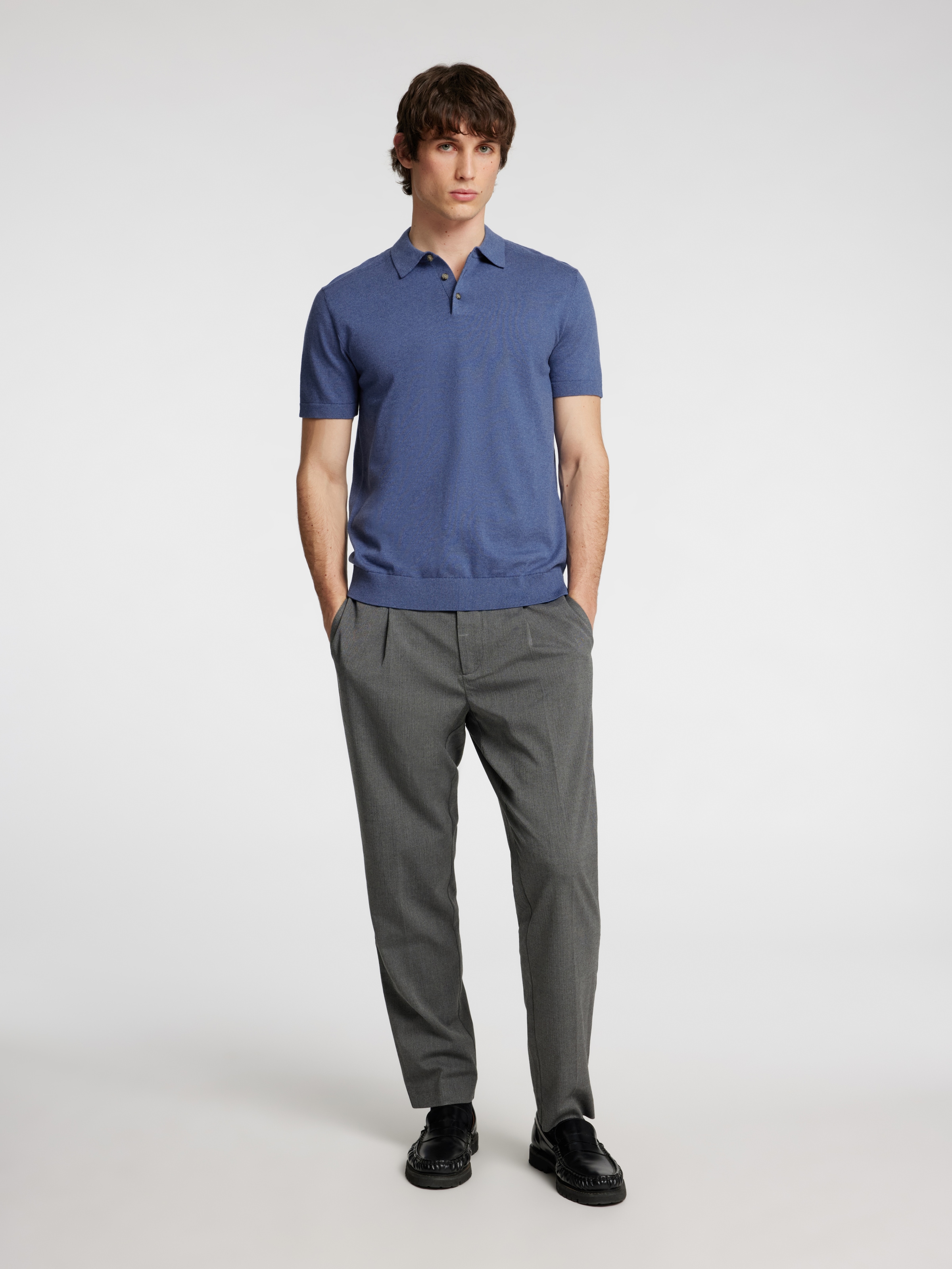 SELECTED HOMME Poloshirt »SLHBERG SS KNIT POLO NOOS«, aus Feinstrick