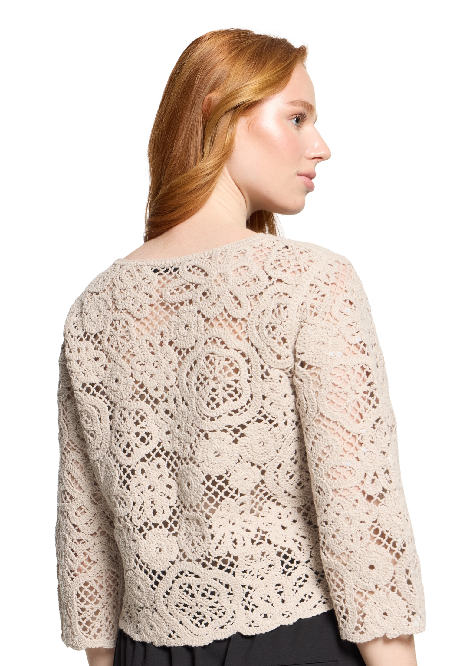 Betty Barclay Rundhalspullover »Lochstrick-Pullover mit U-Boot-Ausschnitt«