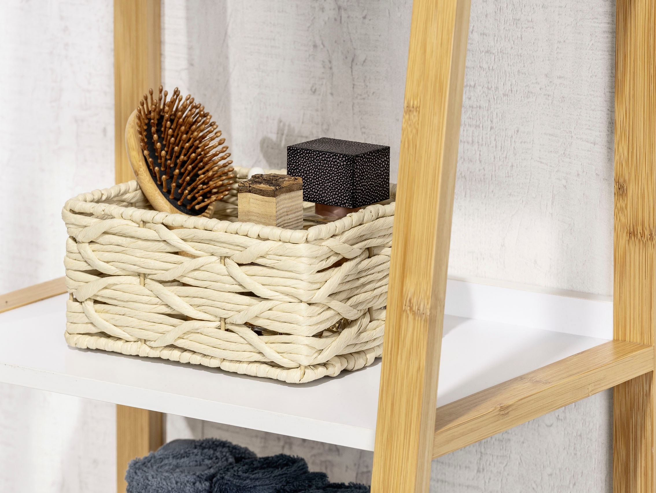 WENKO Badorganizer »Badbox Vabriano Klein«, aus hochwertigem Papier-Geflecht