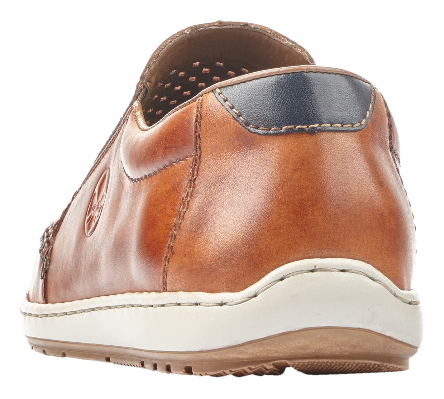 Rieker Slipper, Slip on Sneaker, Schlupfschuh, Loafer mit perforiertem Blatt