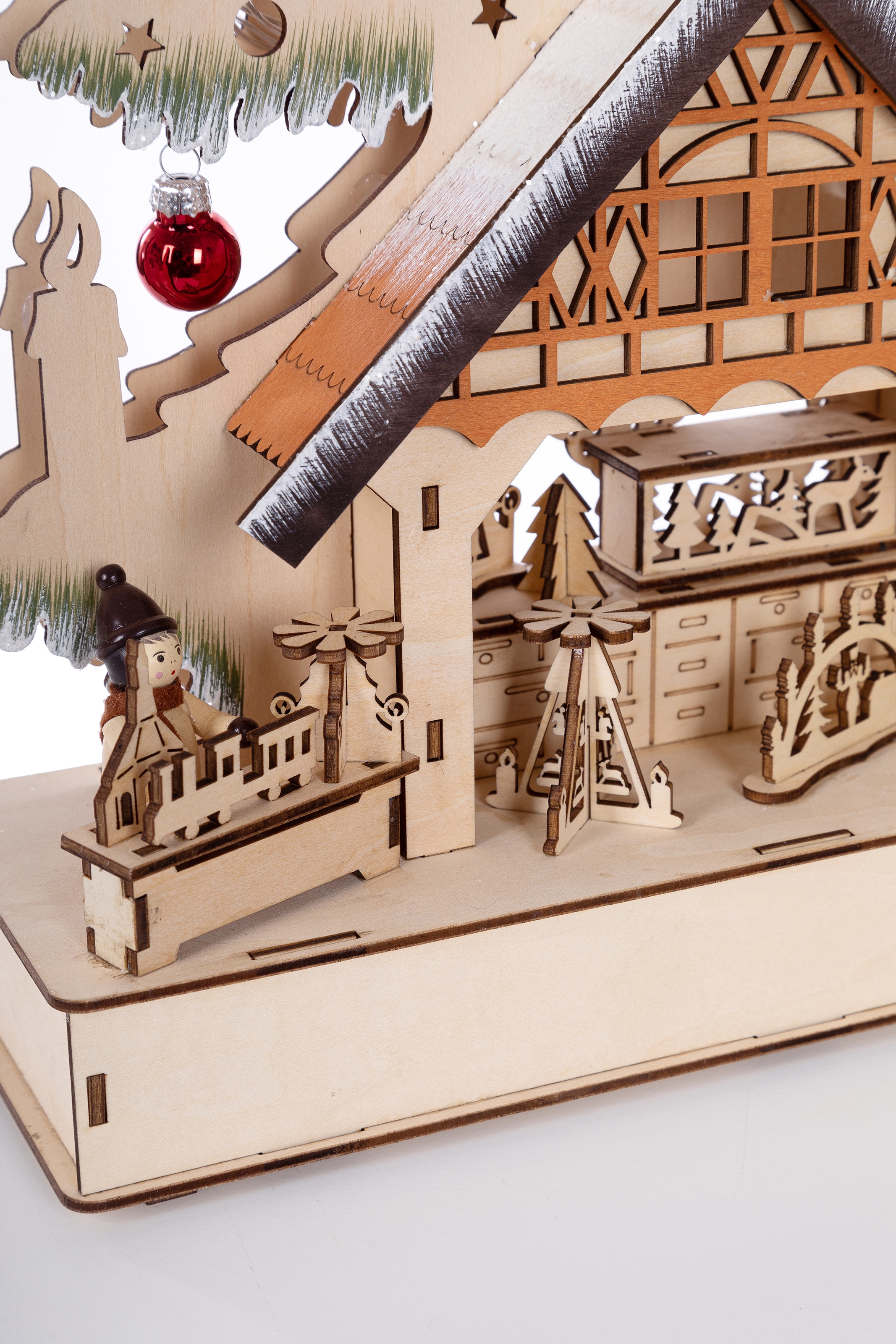 Myflair Möbel & Accessoires LED Schwibbogen, aus Holz, mit Weihnachtskugeln geschmückt, Höhe ca. 49 cm