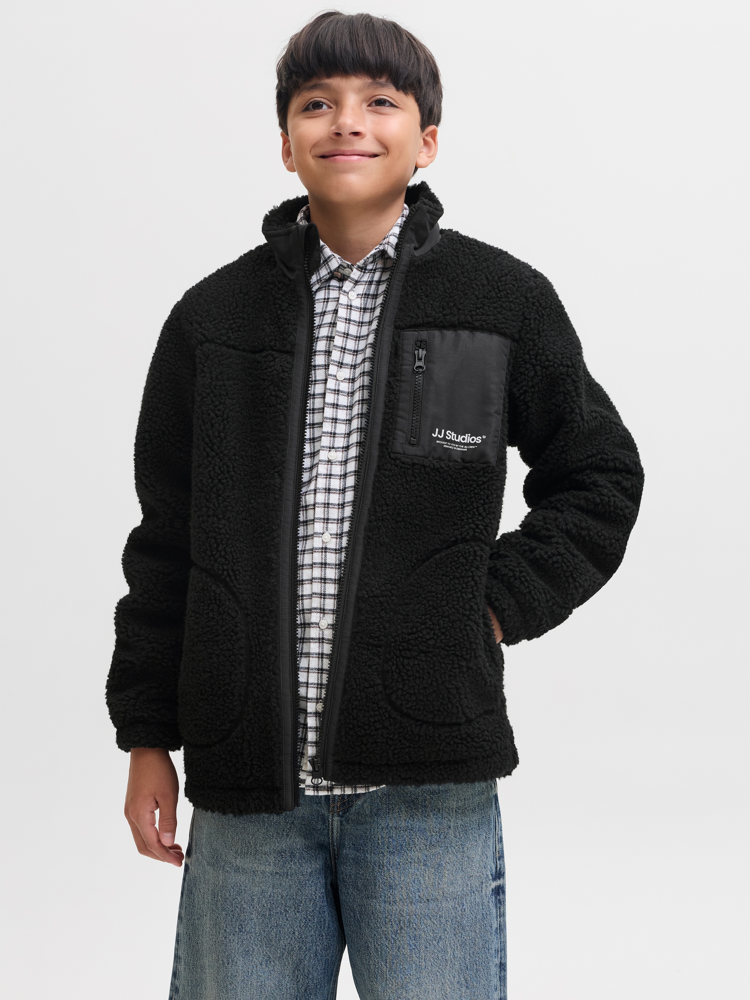 Jack & Jones Junior Kurzjacke »JJESOHO TEDDY JACKET AW26 SN JNR« Kunstfaser, Teddy Material