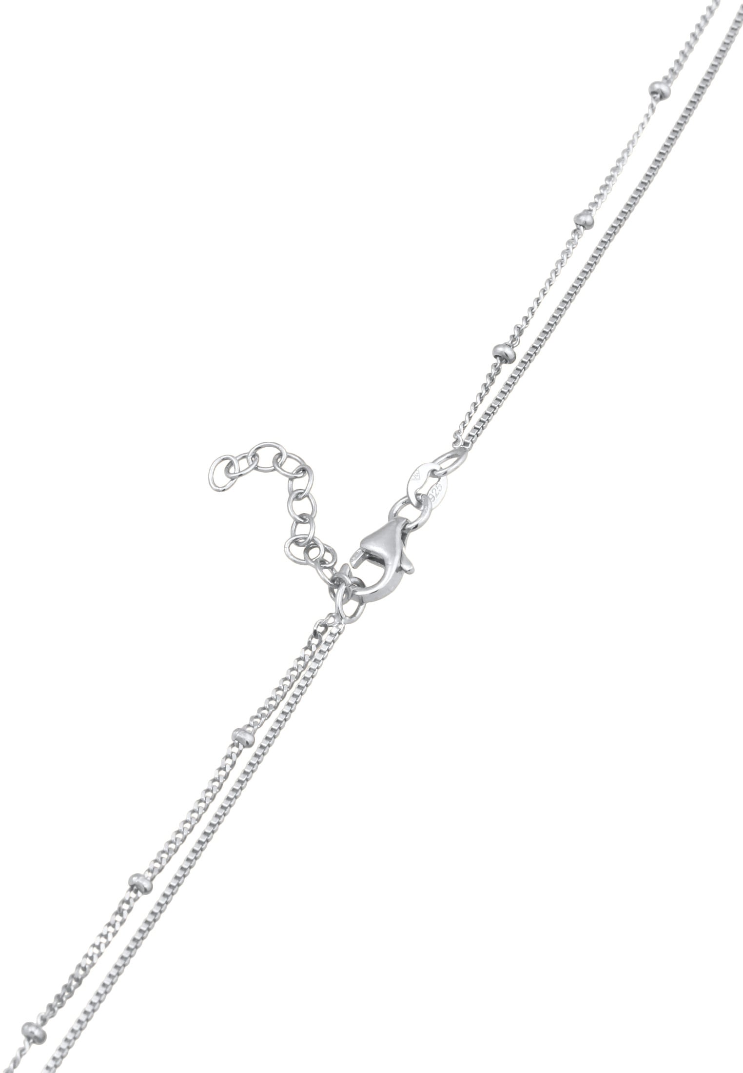 Elli Silberkette »Halskette Basic Layer Kugelkette Plättchen 925 Silber«