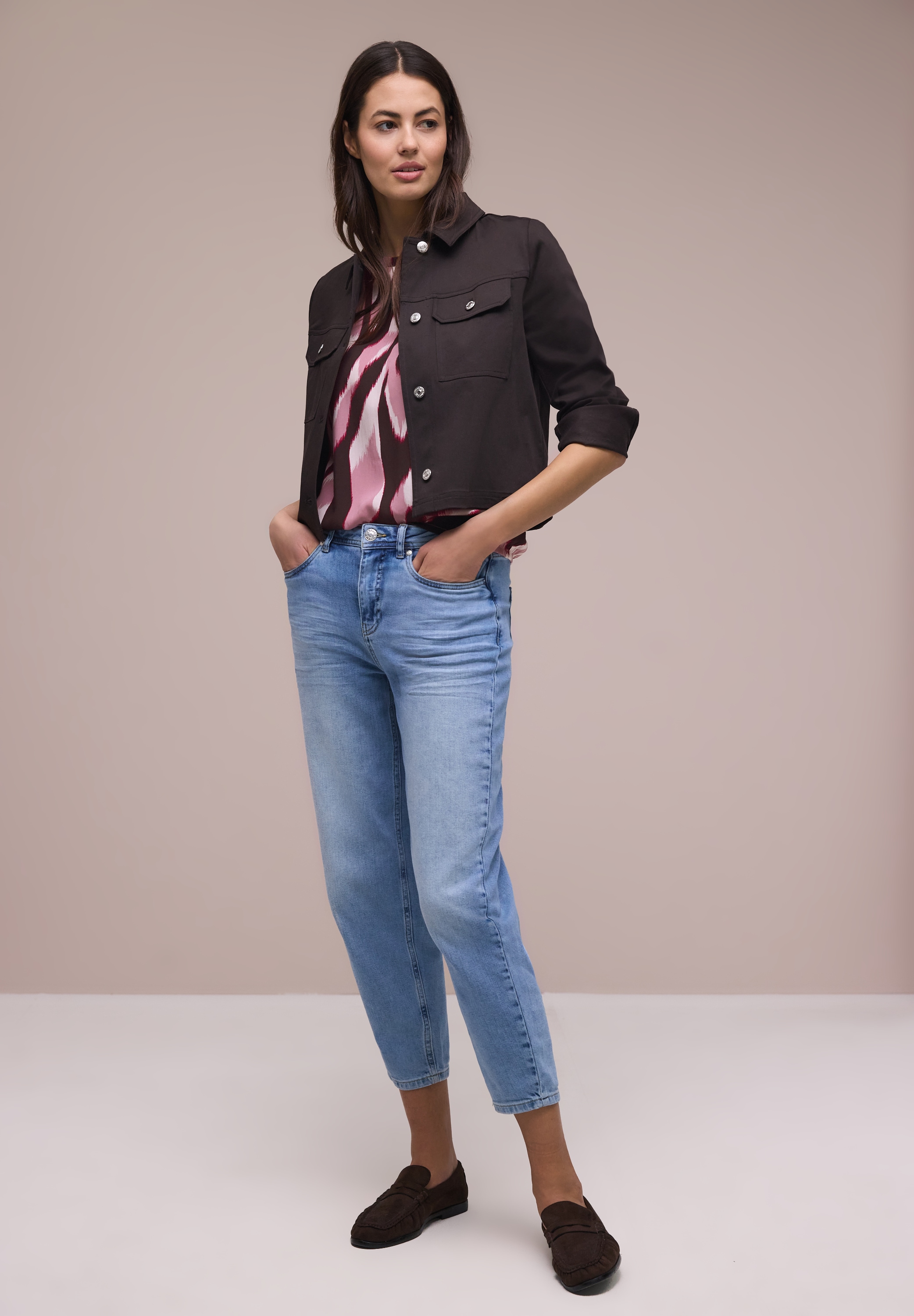 STREET ONE Druckbluse Bluse mit Tapedetails