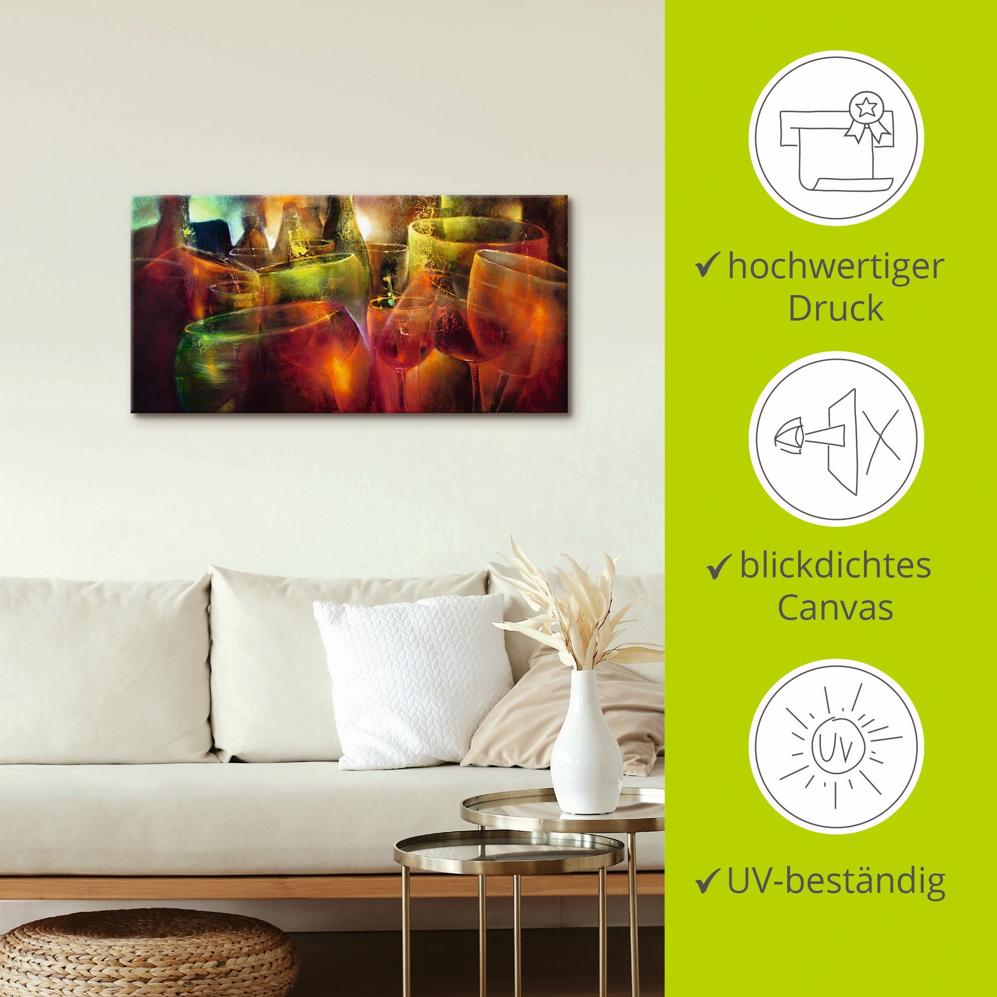 Artland Wandbild »Zu später Stunde«, Getränke, (1 St.), als Leinwandbild, Poster, Wandaufkleber in verschied. Größen