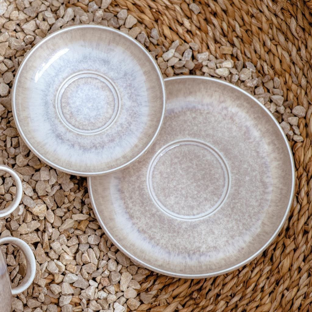 like. by Villeroy & Boch Geschirr-Set »Kaffeeservice Perlemor Sand 18er Set beige« Spülmaschinengeeignet, Mikrowellengeeignet