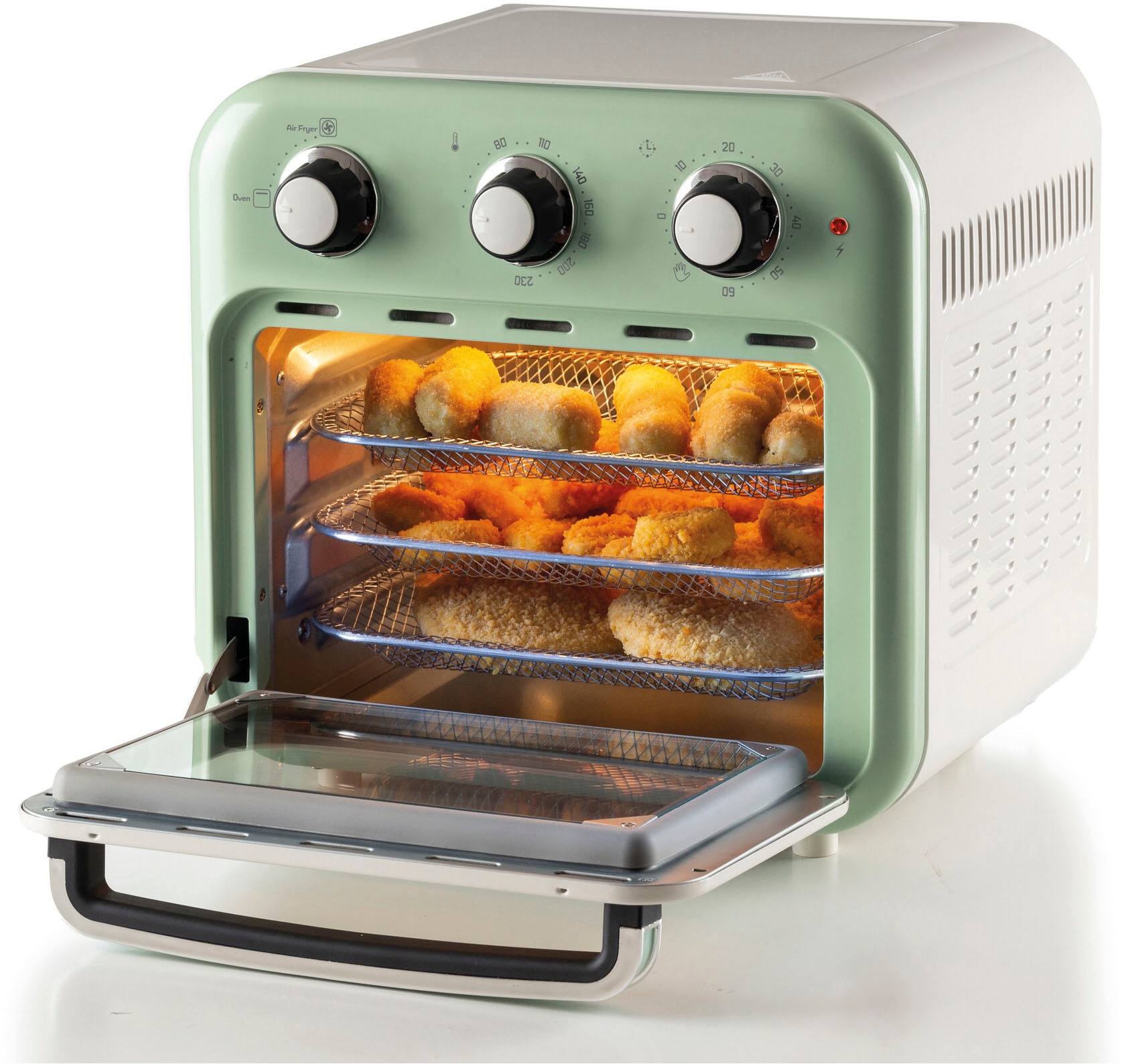 Ariete Heißluftfritteuse »4632BL«, 1400 W, Vintage Backofen und Rotisserie in Einem, 16 L grün