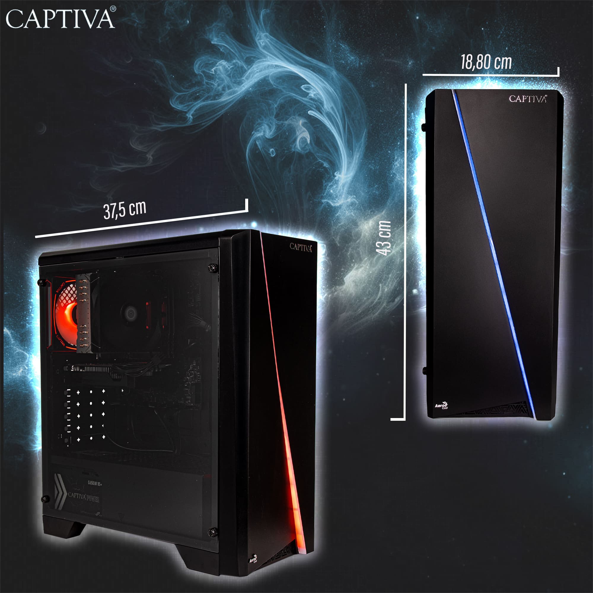 CAPTIVA Gaming-PC-Komplettsystem »Advanced Gaming R85-985 TFT Bundle« 27 ″ AMD Ryzen 5 GeForce RTX 4060 Ti 32 GB RAM 1.000 GB SSD