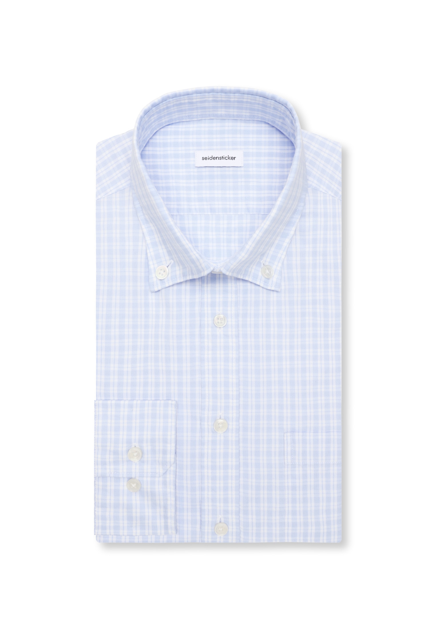 seidensticker Businesshemd Slim 1/1 Button-Down-Kragen Karo