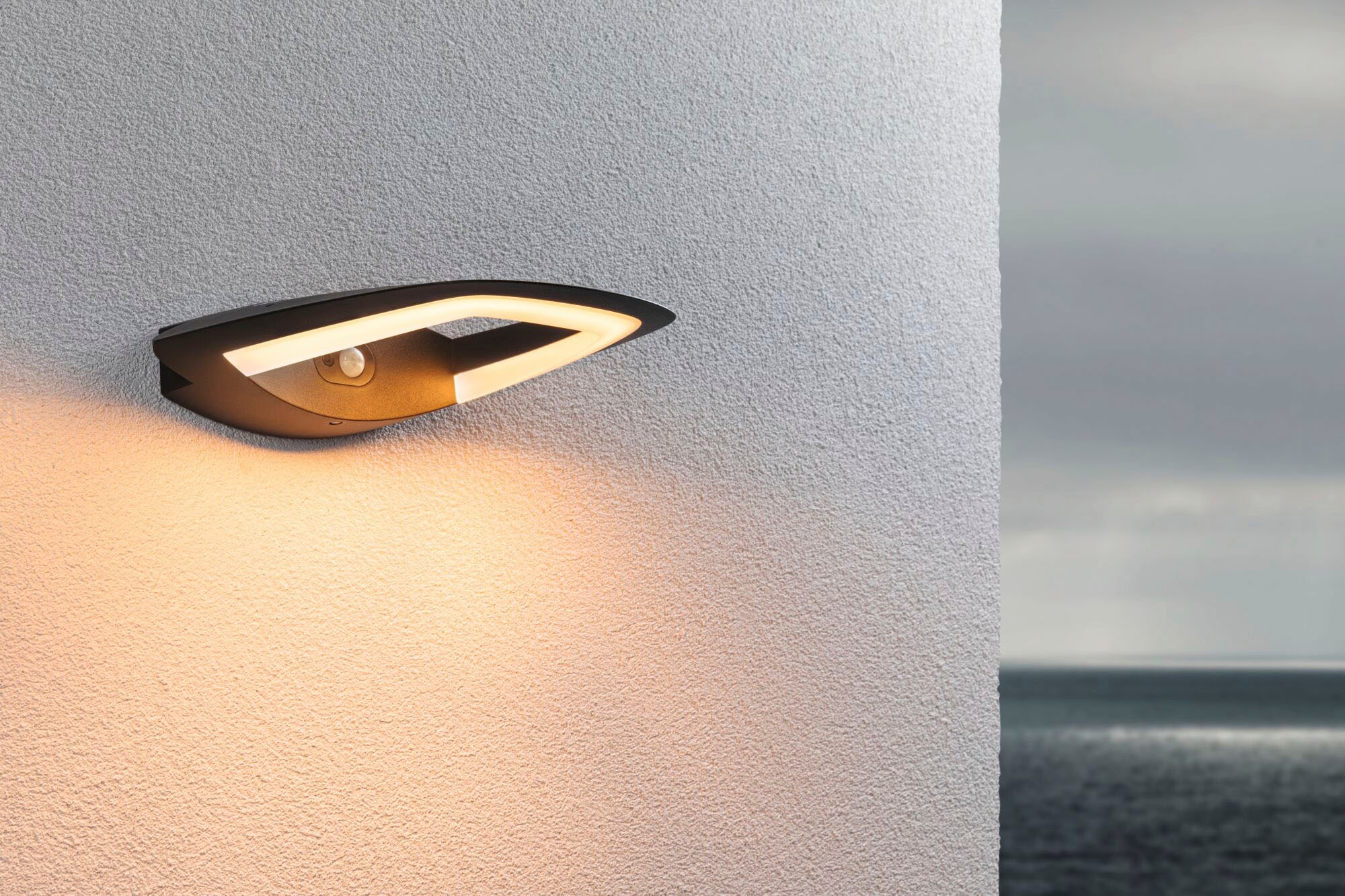 Paulmann LED Außen-Wandleuchte »Outdoor 230V Akena PIR Insect Freindly anthrazit«, 1 flammig, Insektenfreundlich