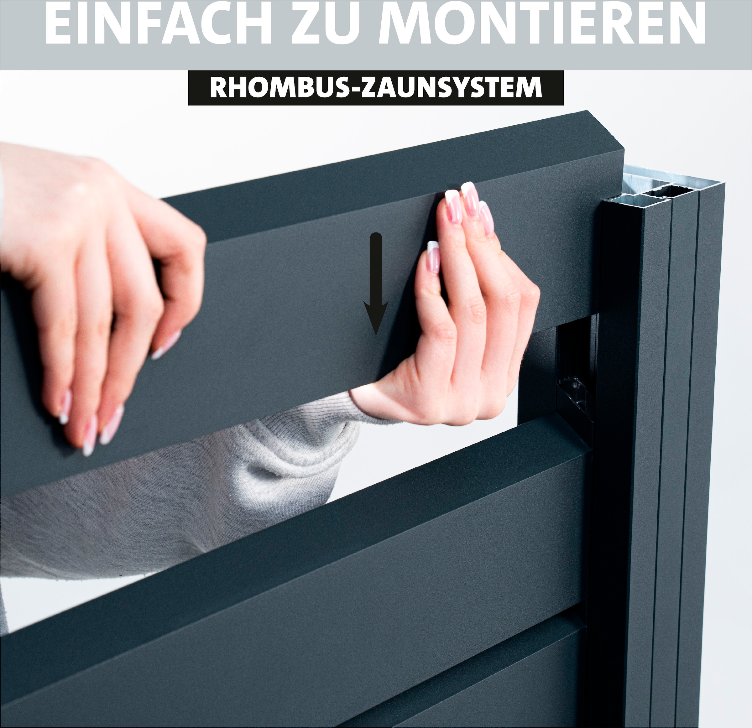 STAKET PRO Gartenzaun »Komplettzaun »Rhombus Mini« Breite 1800 - 2400 mm« Zaunhöhe 180 cm, Zaunlänge 1,842 - 7,326 m