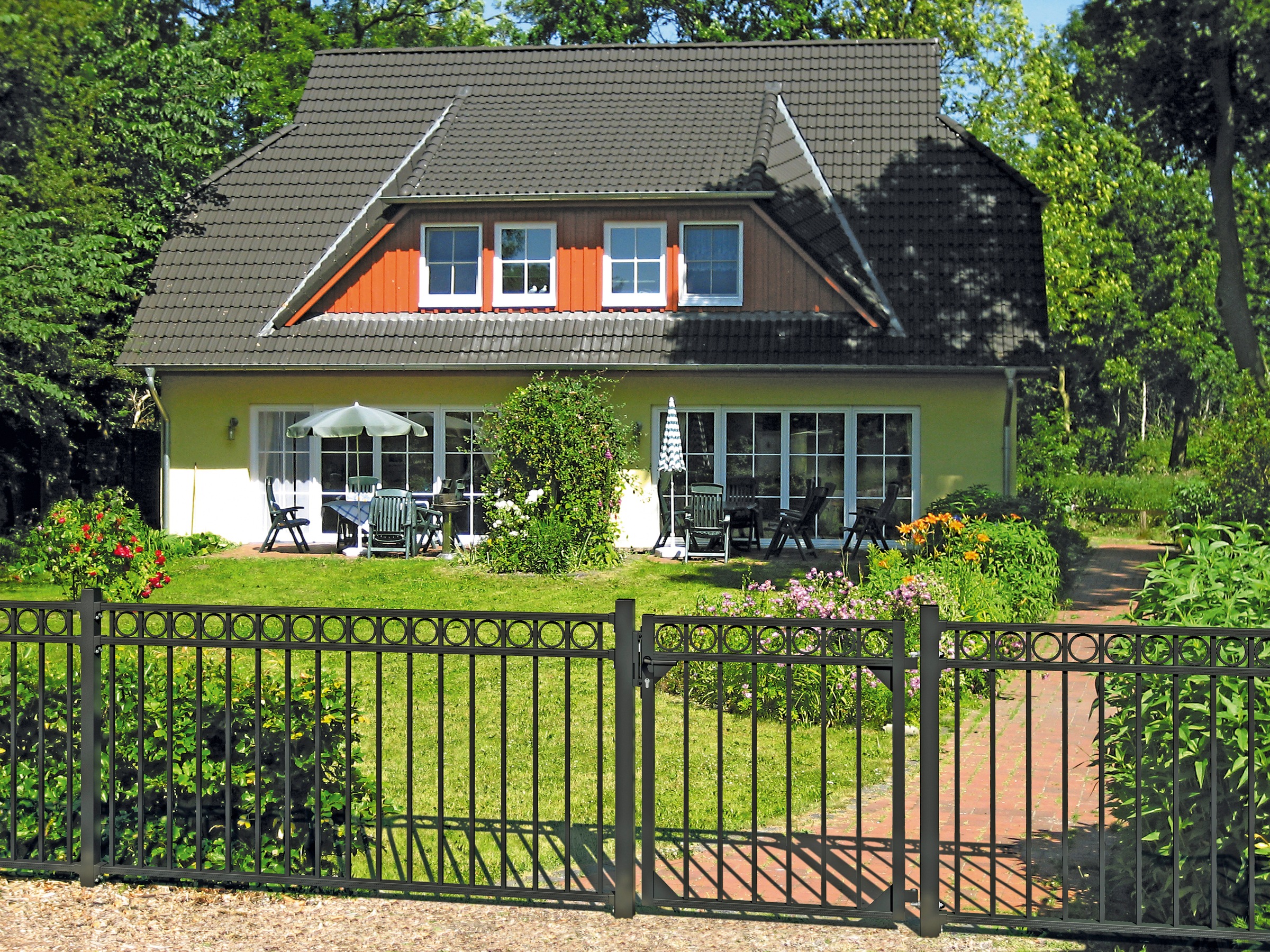 Alberts Metallzaun »Anbauset Circle« Höhe: 100 und 120 cm, Breite: 200 cm, zum Einbetonieren