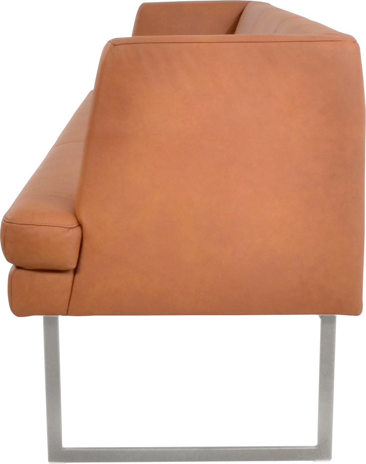 K+W Komfort & Wohnen Polsterbank »Cube« Hammerkissenoptik, 2 Breiten, Hochkantkufe in Edelstahloptik