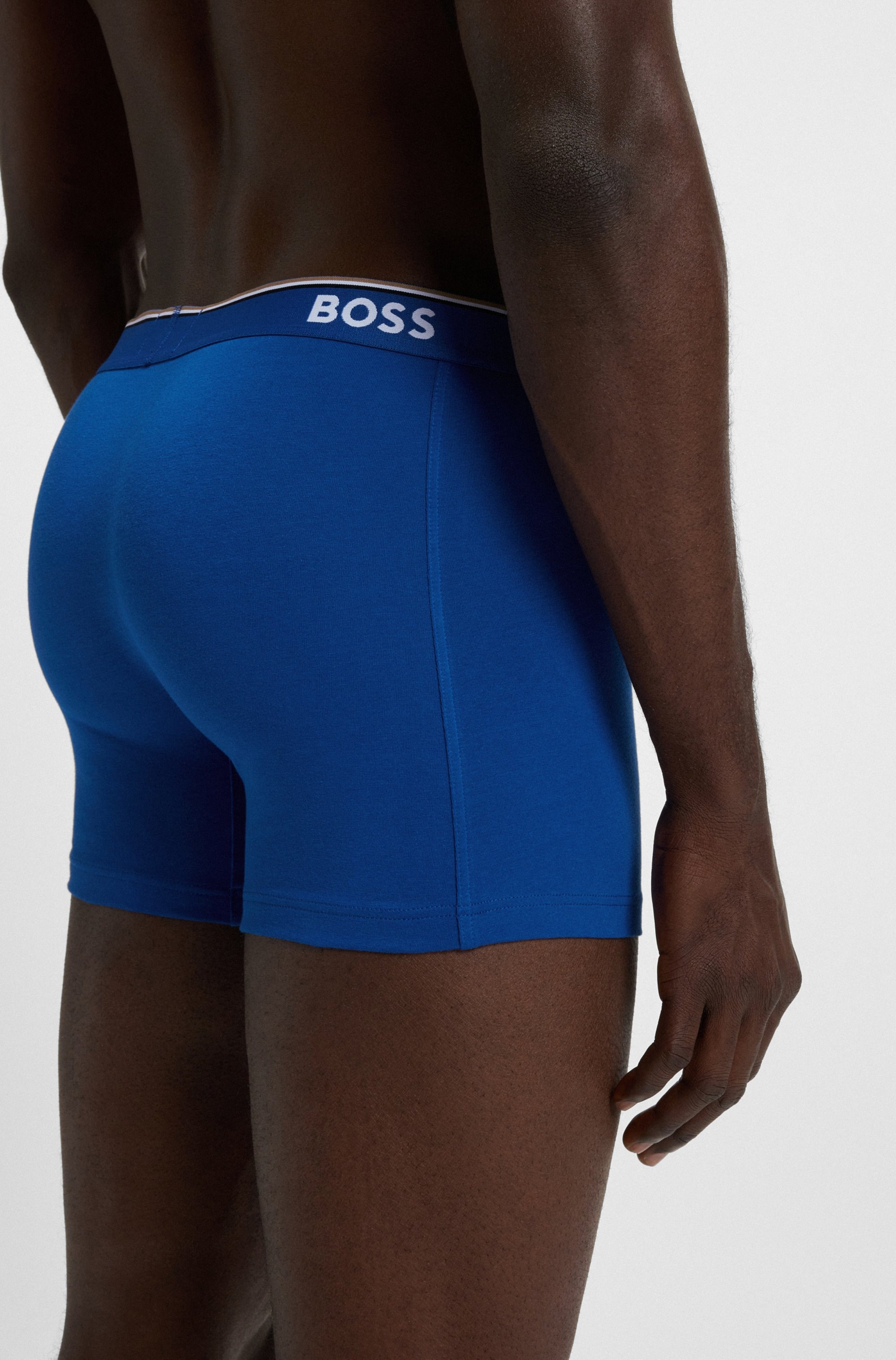 BOSS Langer Boxer »Brief 3 PACK«, mit farblich passendem Webbund