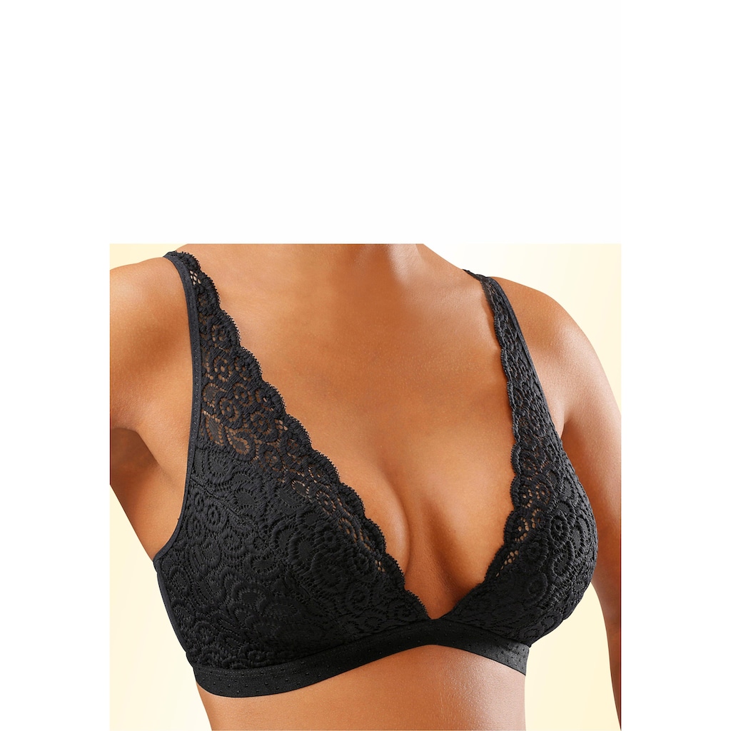 petite fleur Bralette-BH, (Packung, 2 Stück), ohne Bügel aus Spitze, Dessous