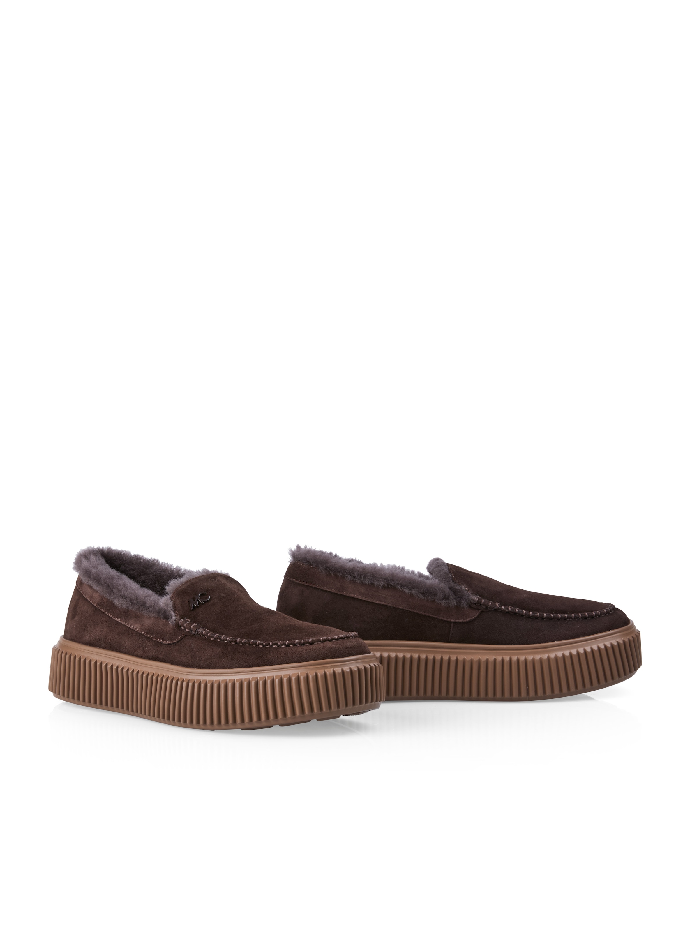 Marc Cain Slipper  Plateau, Schlupfschuh, Wintersneaker mit Fellimitat-Kragen