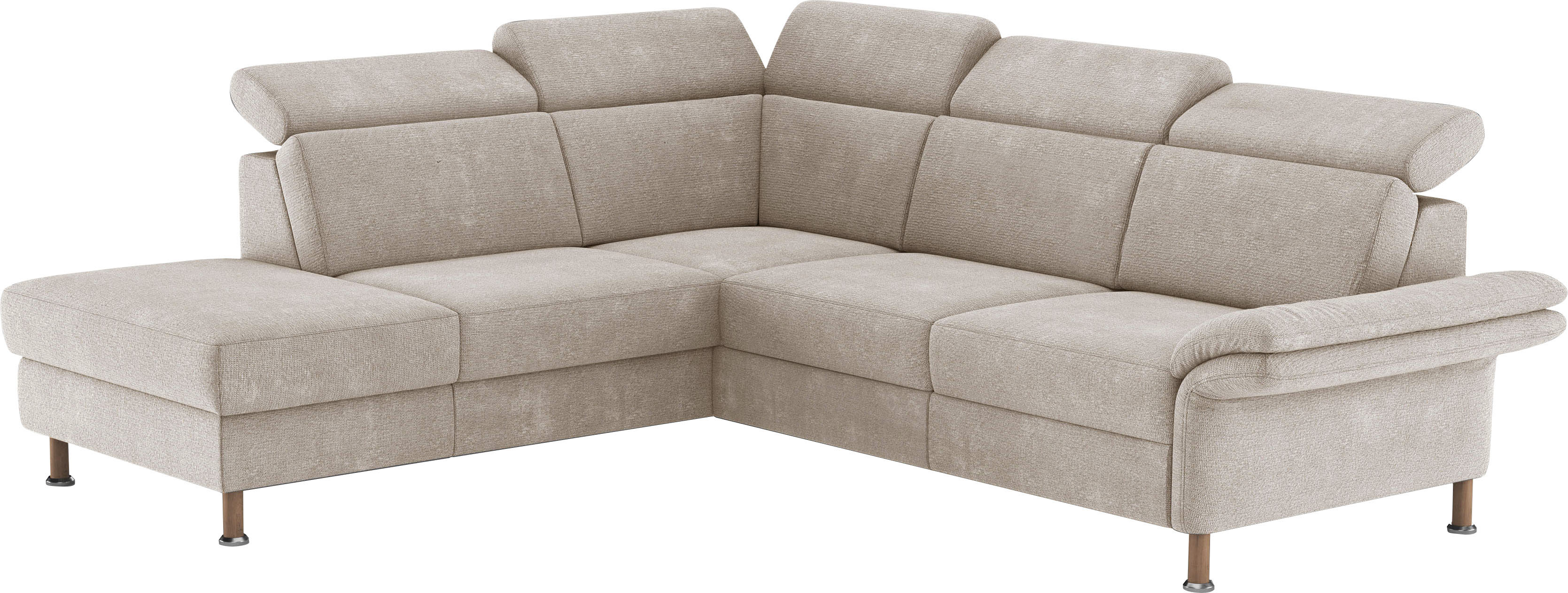 Home Affaire Ecksofa »Calypso L-Form« mit Relaxfunktion motorisch im Sofa 2,5- Sitzer in beige, Größe B/H/T: 259 cm x 85 cm x 227 cm