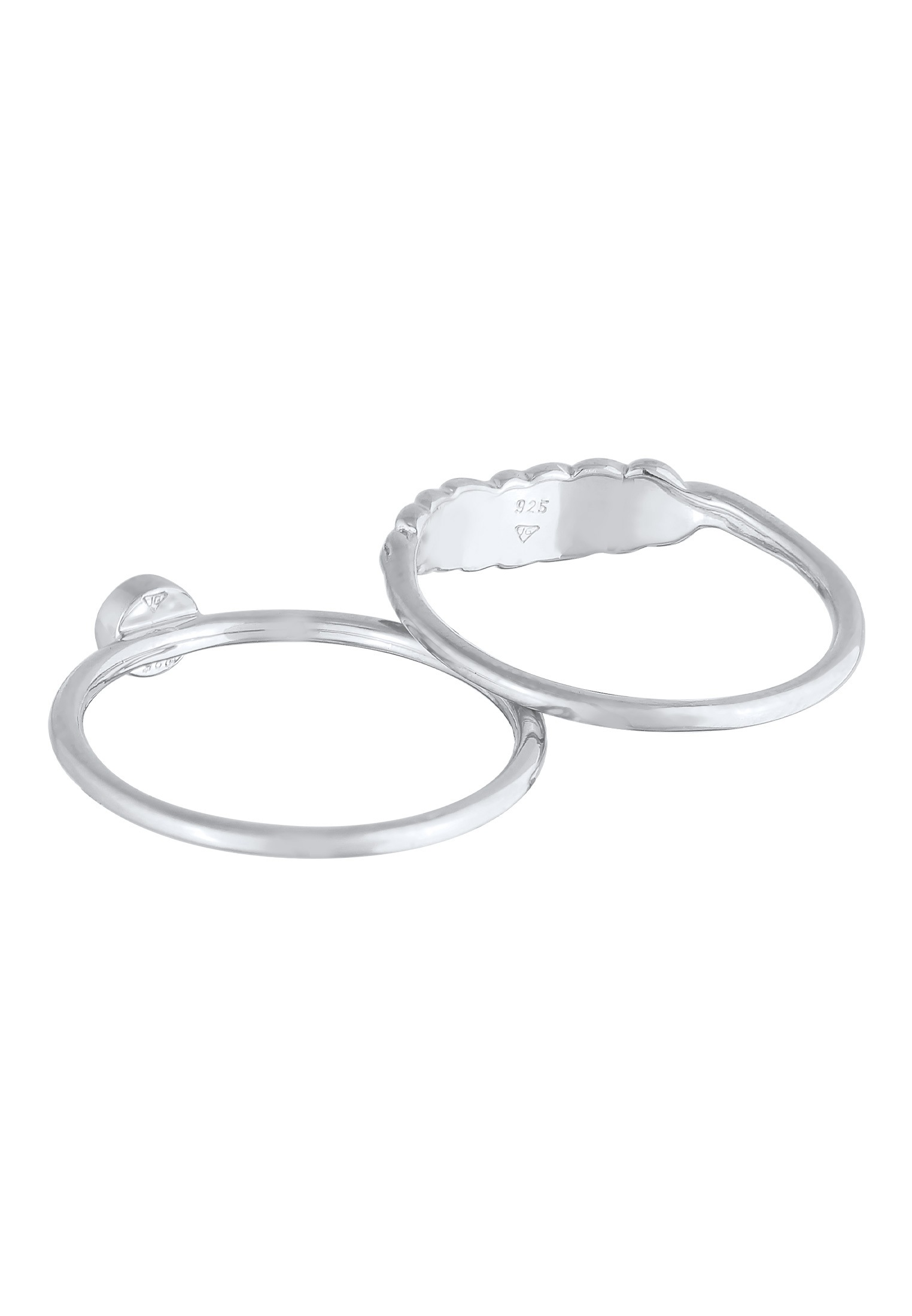 Elli Ring-Set »Ring Feder Howlith Türkis Boho 2er Set 925 Silber«