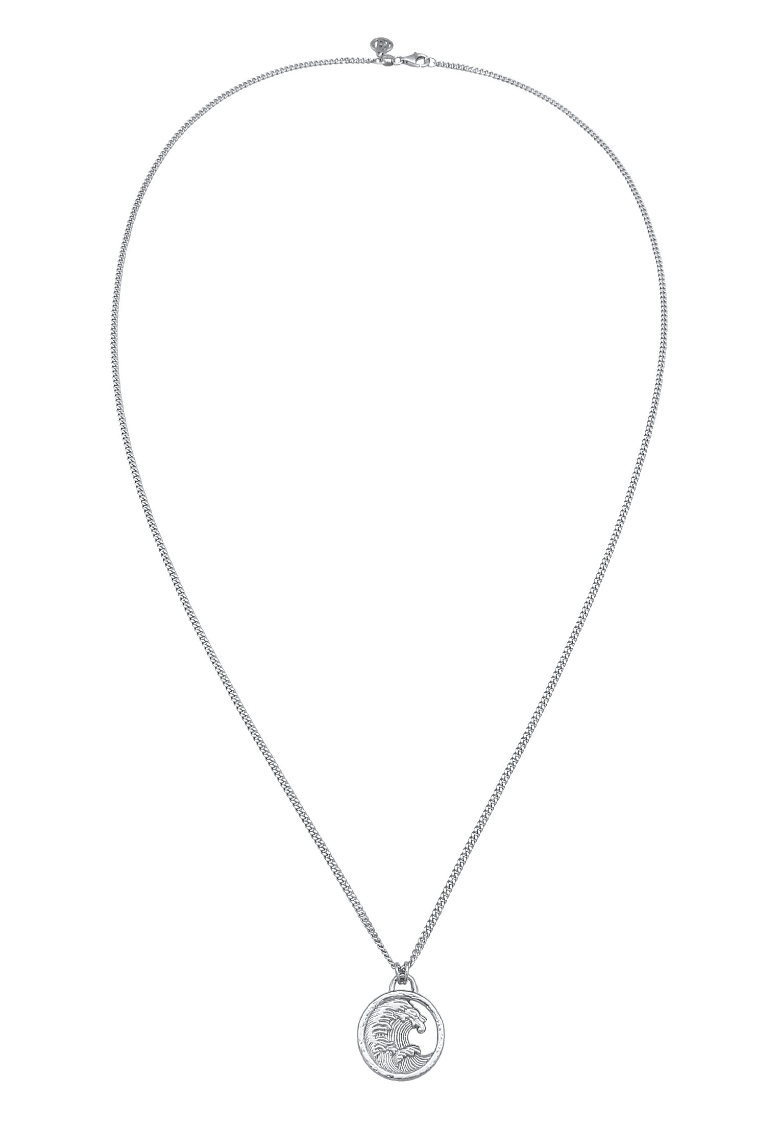 HAZE & GLORY Kette mit Anhänger »Halskette Anhänger Münze - Tide Welle Maritim 925 Silber«