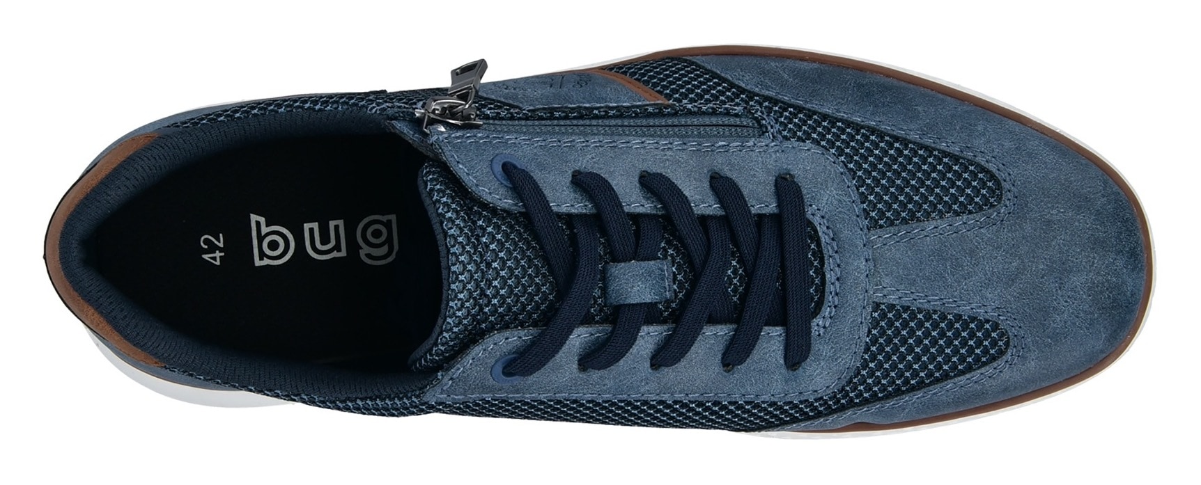 bugatti Schnürschuh  Schnürschuh, Freizeitschuh, Halbschuh mit zusätzlichem Reißverschluss