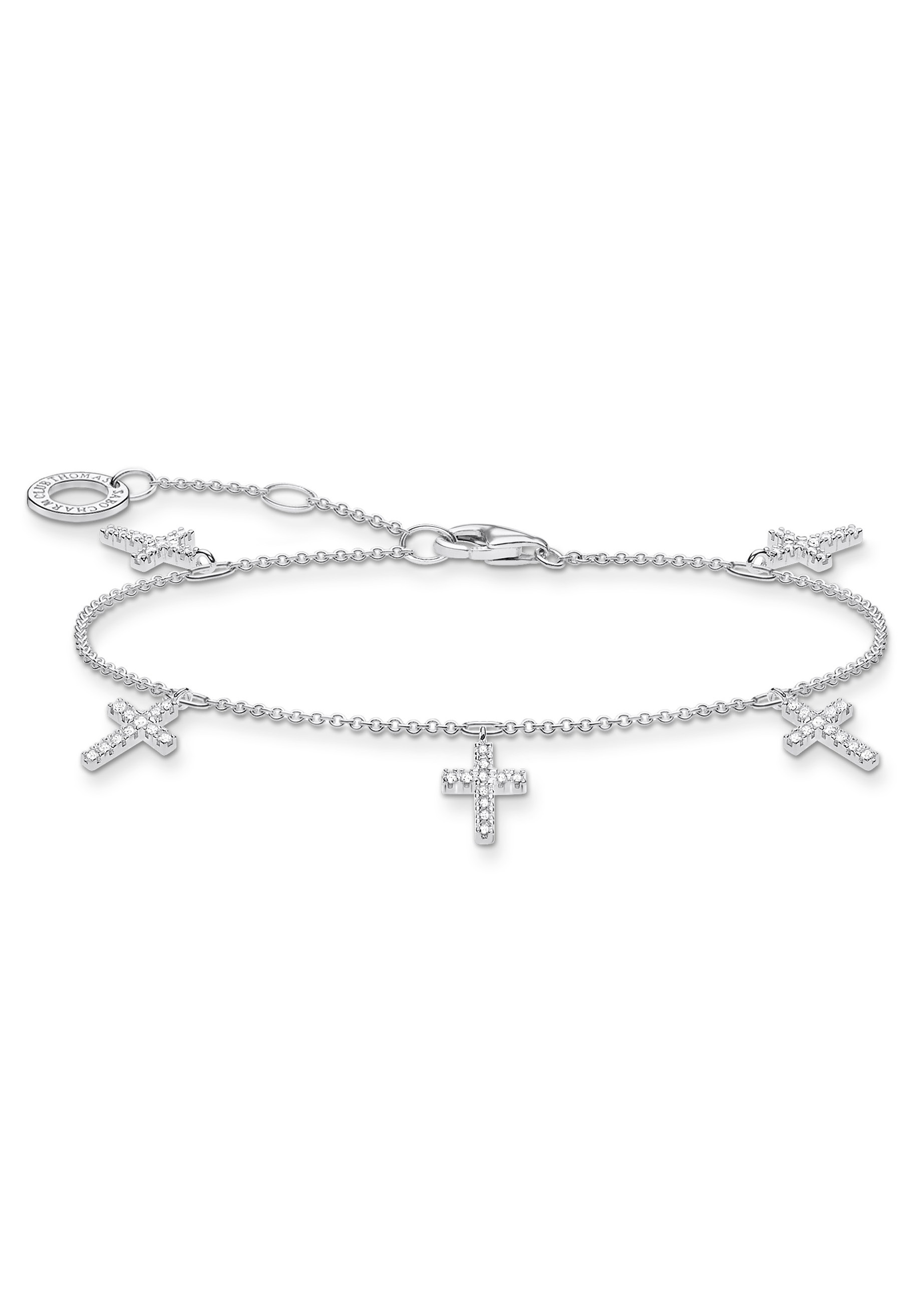 THOMAS SABO Silberarmband »Kreuze, A2004-051-14-L19v«, mit Zirkonia