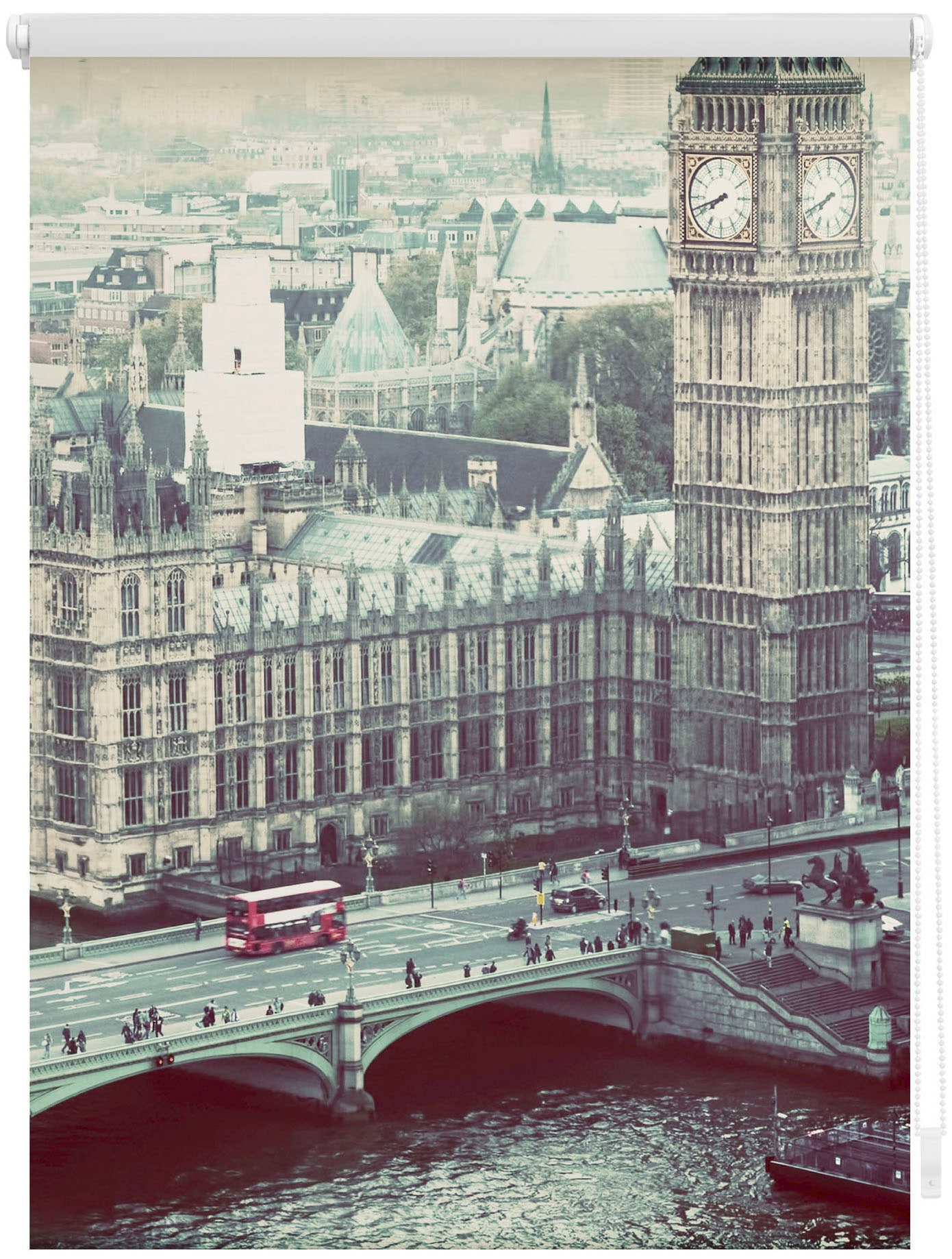 LICHTBLICK ORIGINAL Seitenzugrollo »Rollo Klemmfix, ohne Bohren, Verdunkelung, London Westminster - Grau«, verdunkelnd, Verdunkelung-energiesparend, freihängend