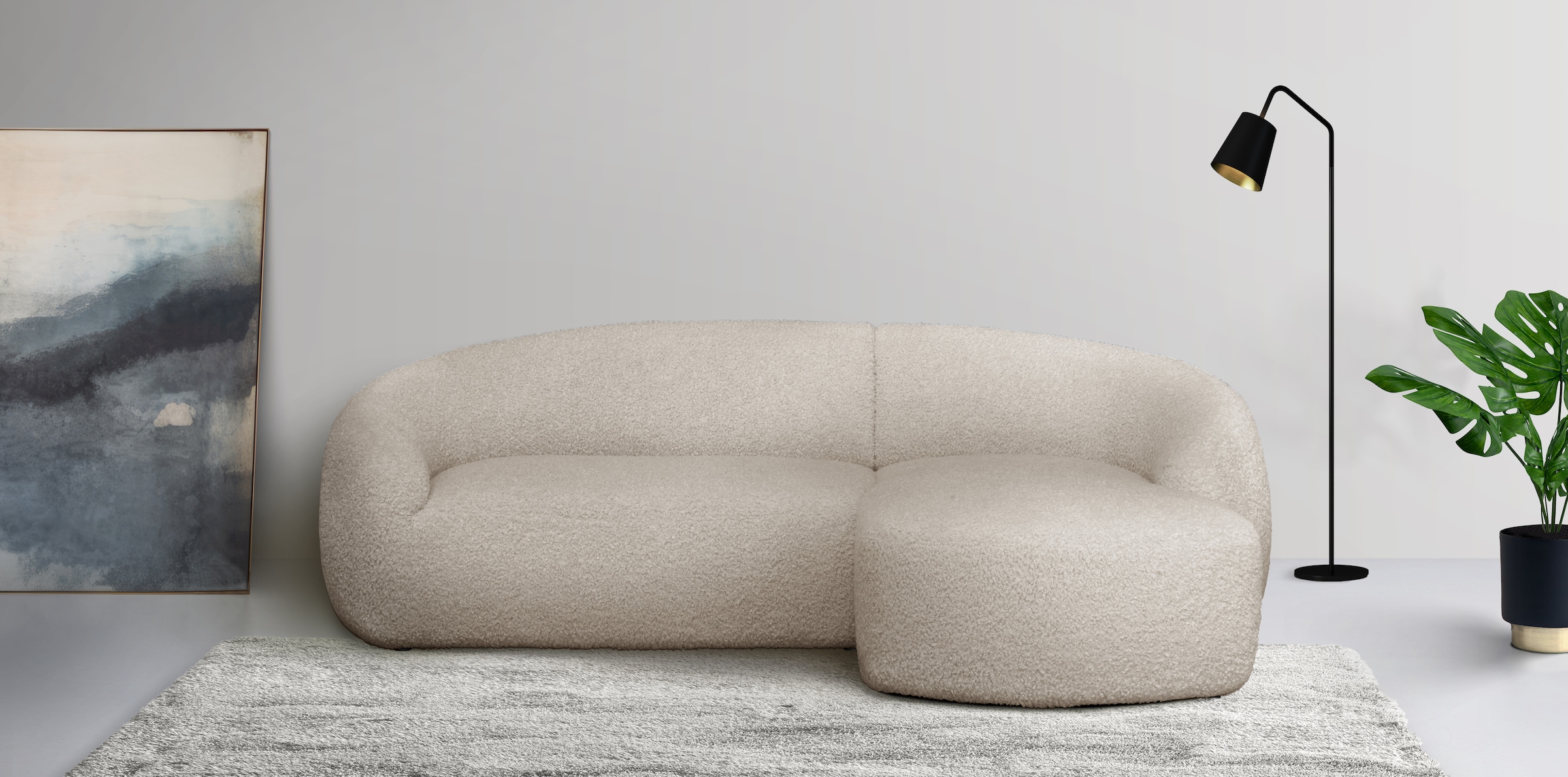 LeGer Home by Lena Gercke Ecksofa »Yani L-Form«, organische Form, auch in Bouclé