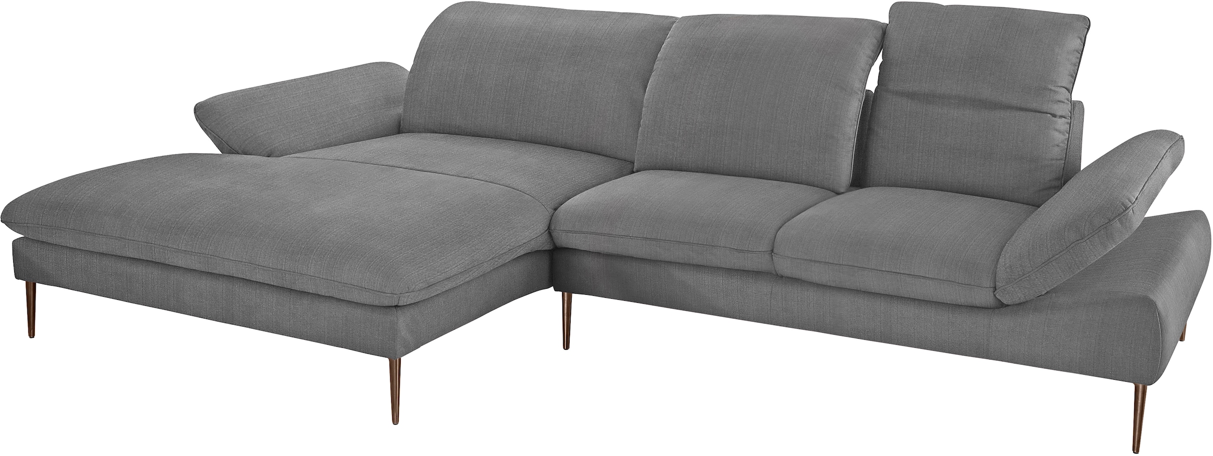 W.SCHILLIG Ecksofa »enjoy&MORE, Designsofa, bequem, elegant und zeitlos, L-Form« Sitztiefenverstellung, Füße bronze pulverbeschichtet, Breite 340 cm