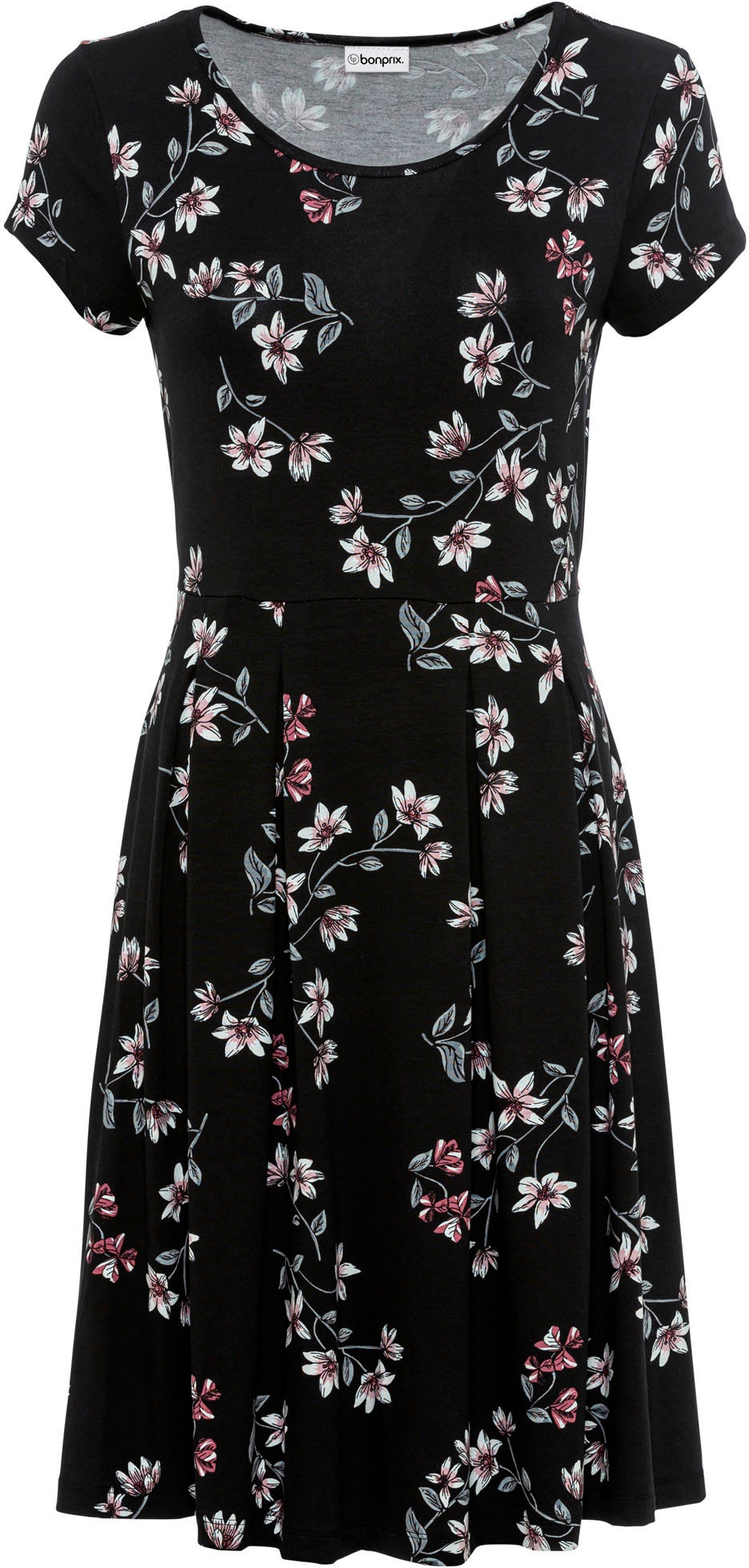 bonprix Jerseykleid »Jerseykleid aus Viskose-Mix« 1 tlg. für sommerliche Tage, aus Viskose-Mix, ausgestellte Passform