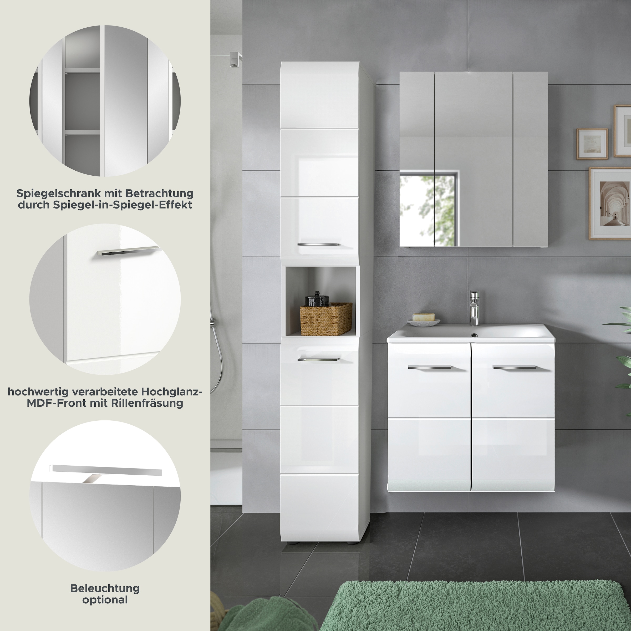 welltime Badezimmer-Set Set, 4 Stk. tlg.