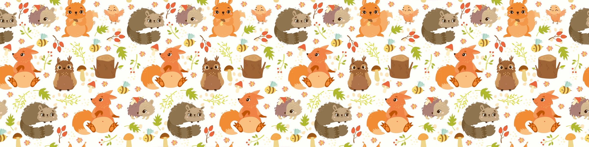 queence Bordüre »Tiere«, gemustert, 3er Set, selbstklebend, kinderleichte Anbringung, Sticker