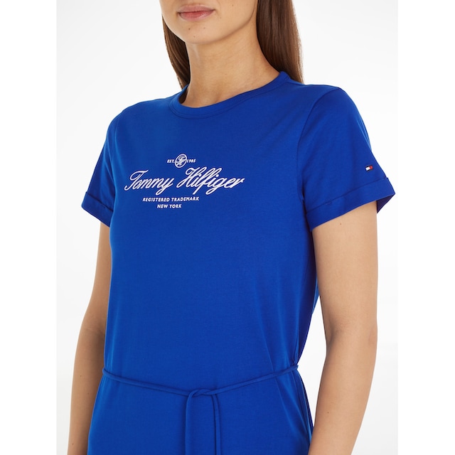 Tommy Hilfiger Shirtkleid »1985 REG C-NK SHORT DRESS SS«, Strandkleid,  Sommerkleid mit Tailienband, Kurzarm, Luftig Leicht bestellen bei OTTO