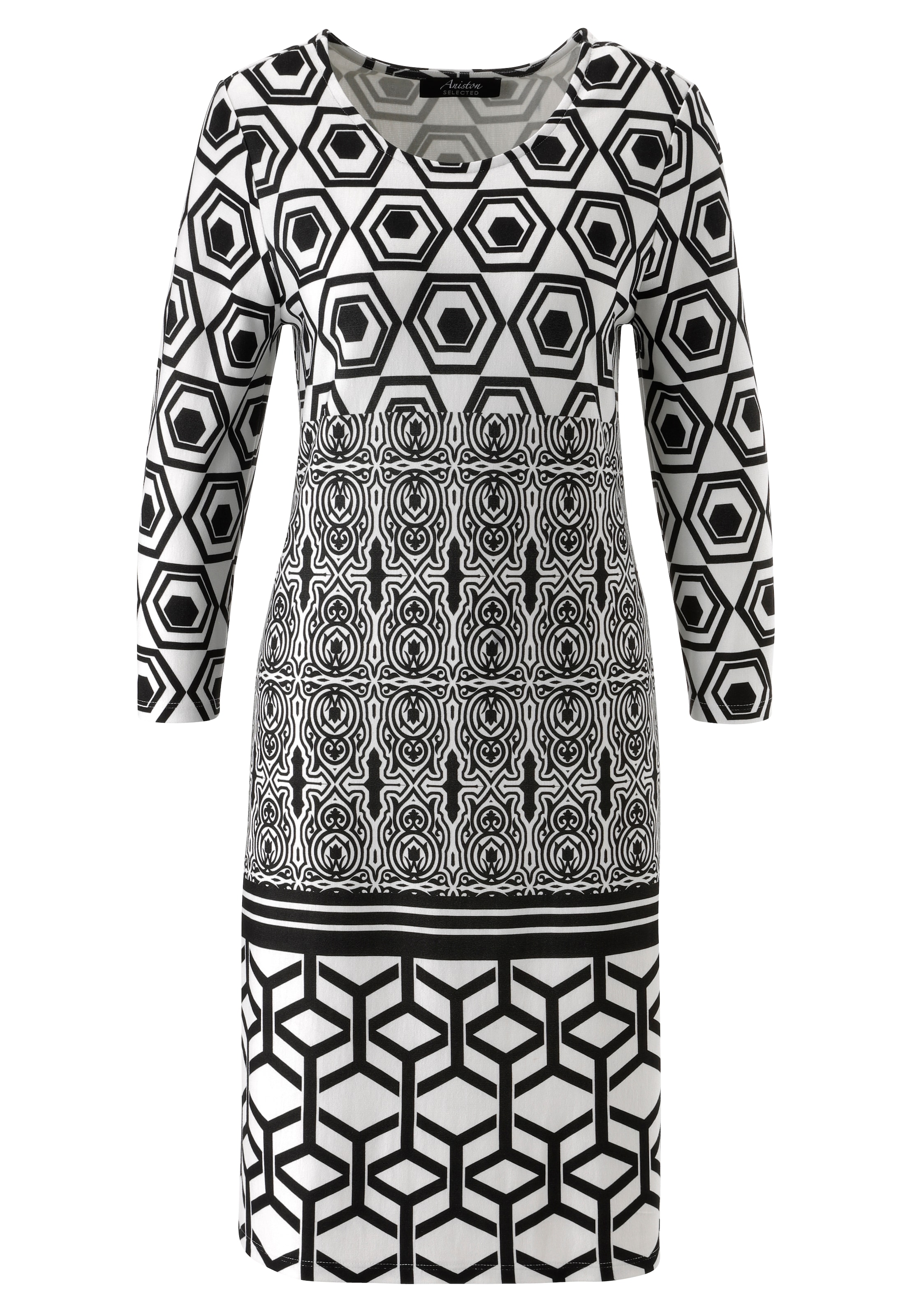 Aniston SELECTED Jerseykleid mit raffinierter Musterkomposition - NEUE KOLLEKTION