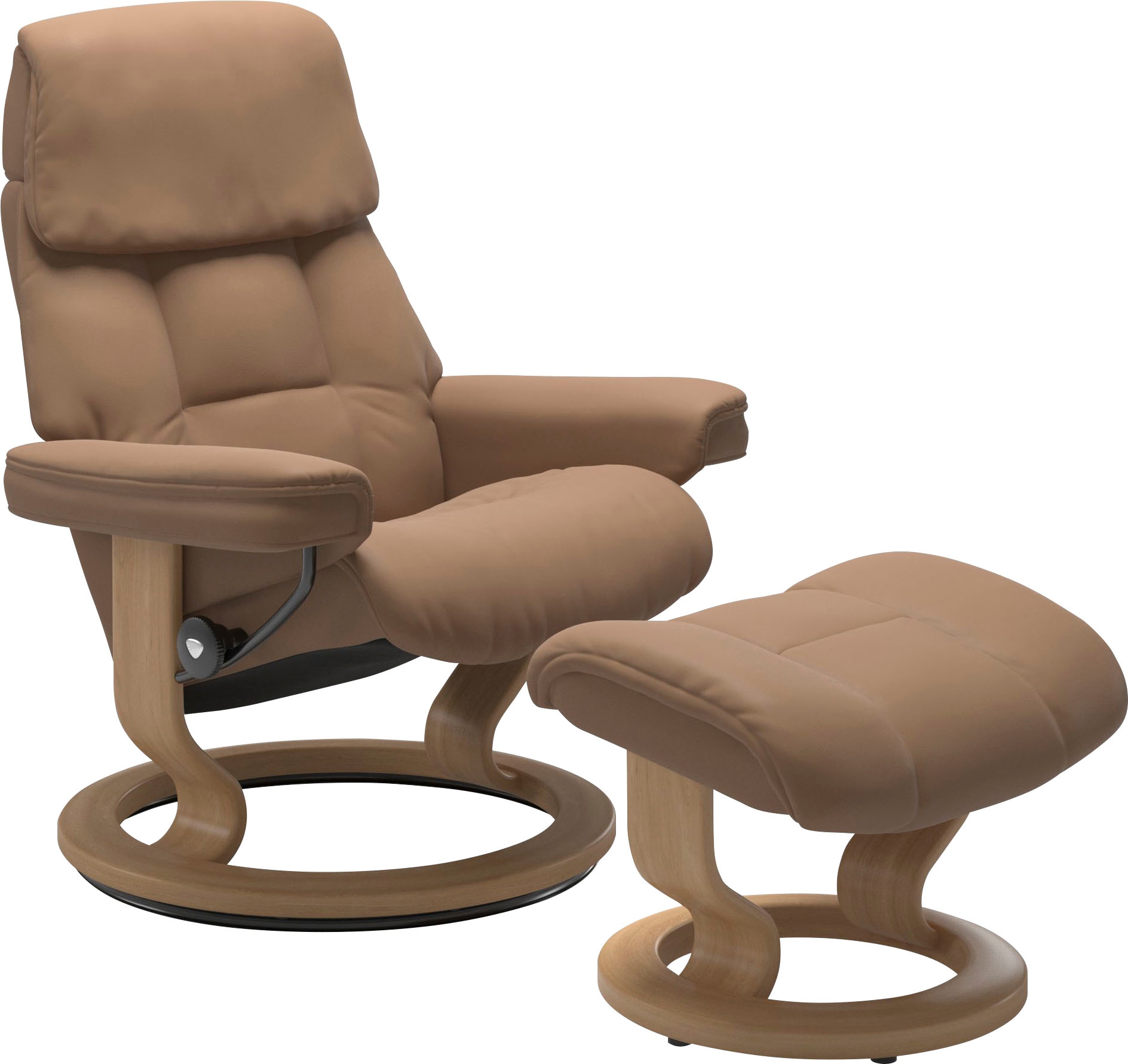 Stressless® Relaxsessel »Ruby« Set, Relaxsessel mit Hocker,  mit Classic Base, Größe S, Gestell Eiche, Wenge, Braun & Schwarz