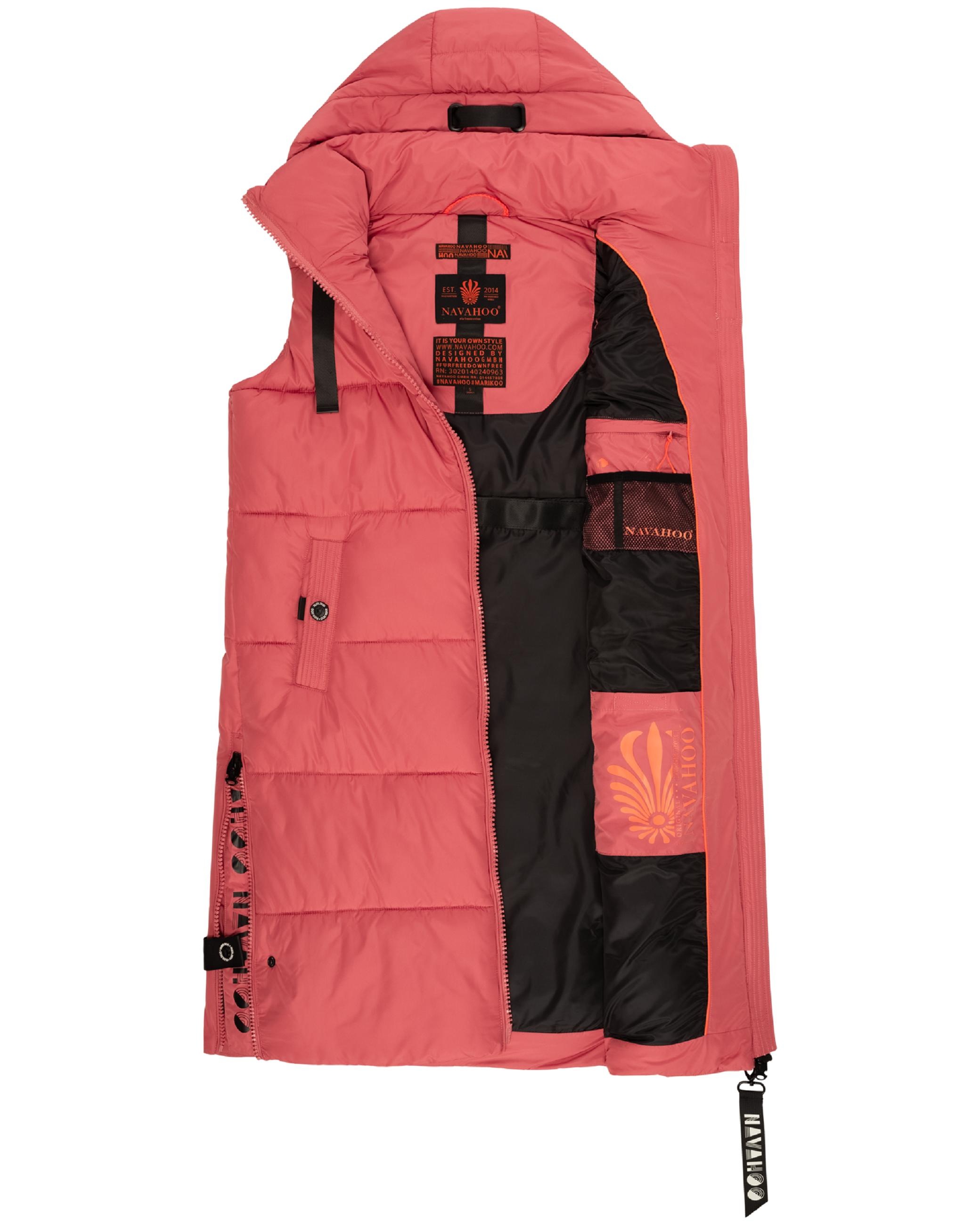 Navahoo Steppweste »Steppweste Schnuffelchen«, (1 tlg.), warme Damen Outdoor-Weste lang mit Kapuze