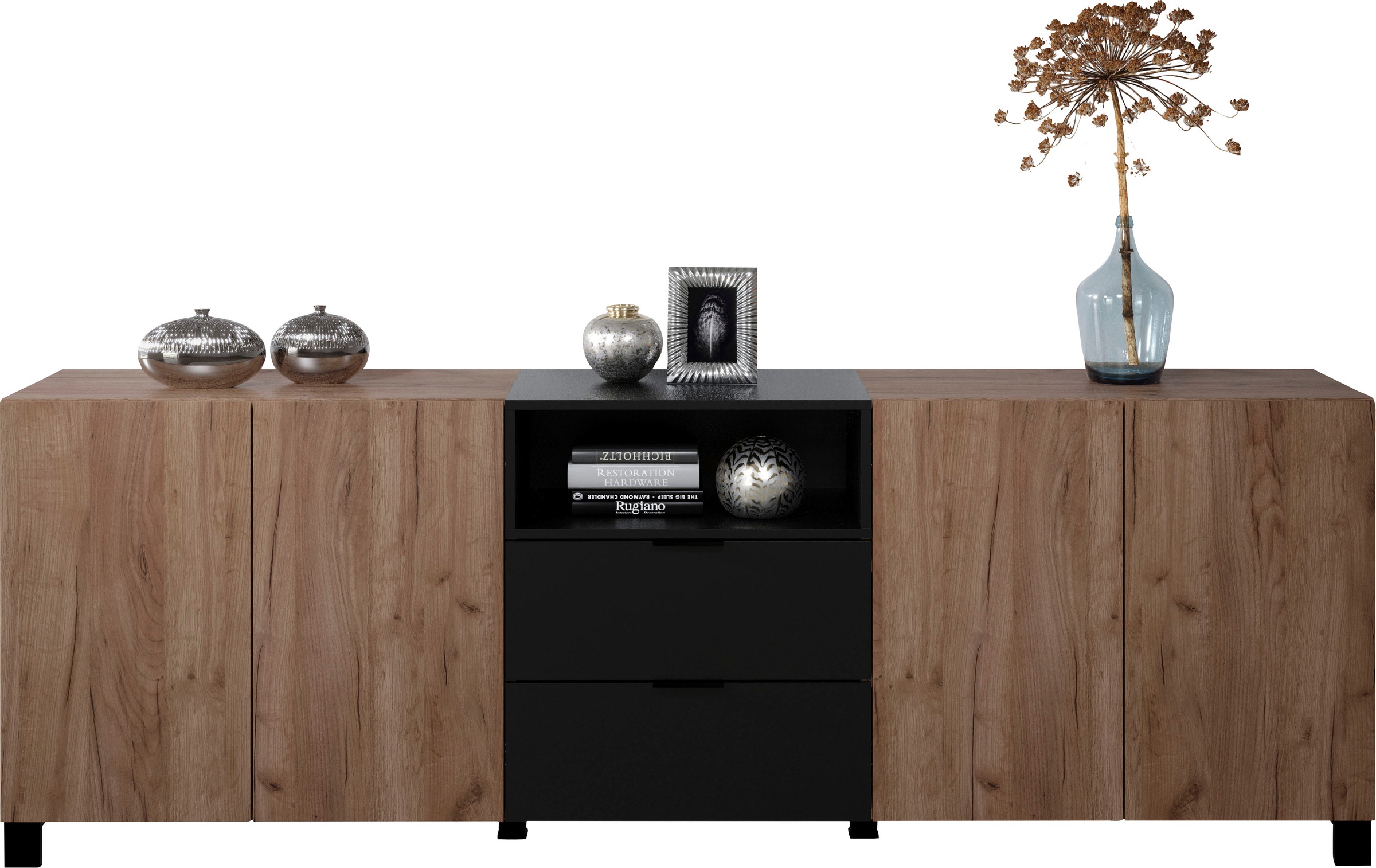INOSIGN Sideboard »Kriens«, Anrichte mit 7 Fächern und 2 Schubladen, B/H 227/ 78 cm