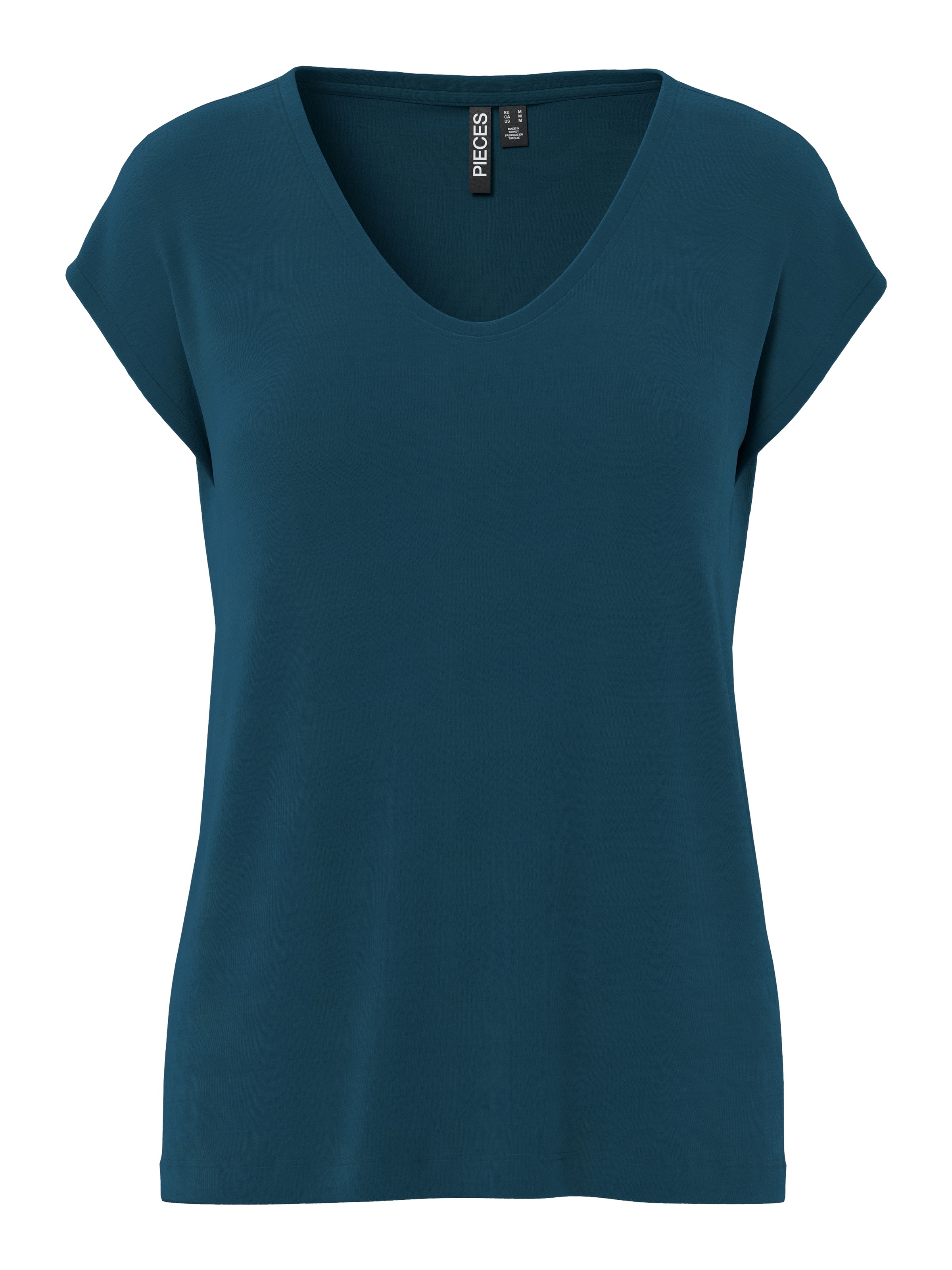 pieces Kurzarmshirt »PCKAMALA TEE NOOS BC« Materialmix, regular fit