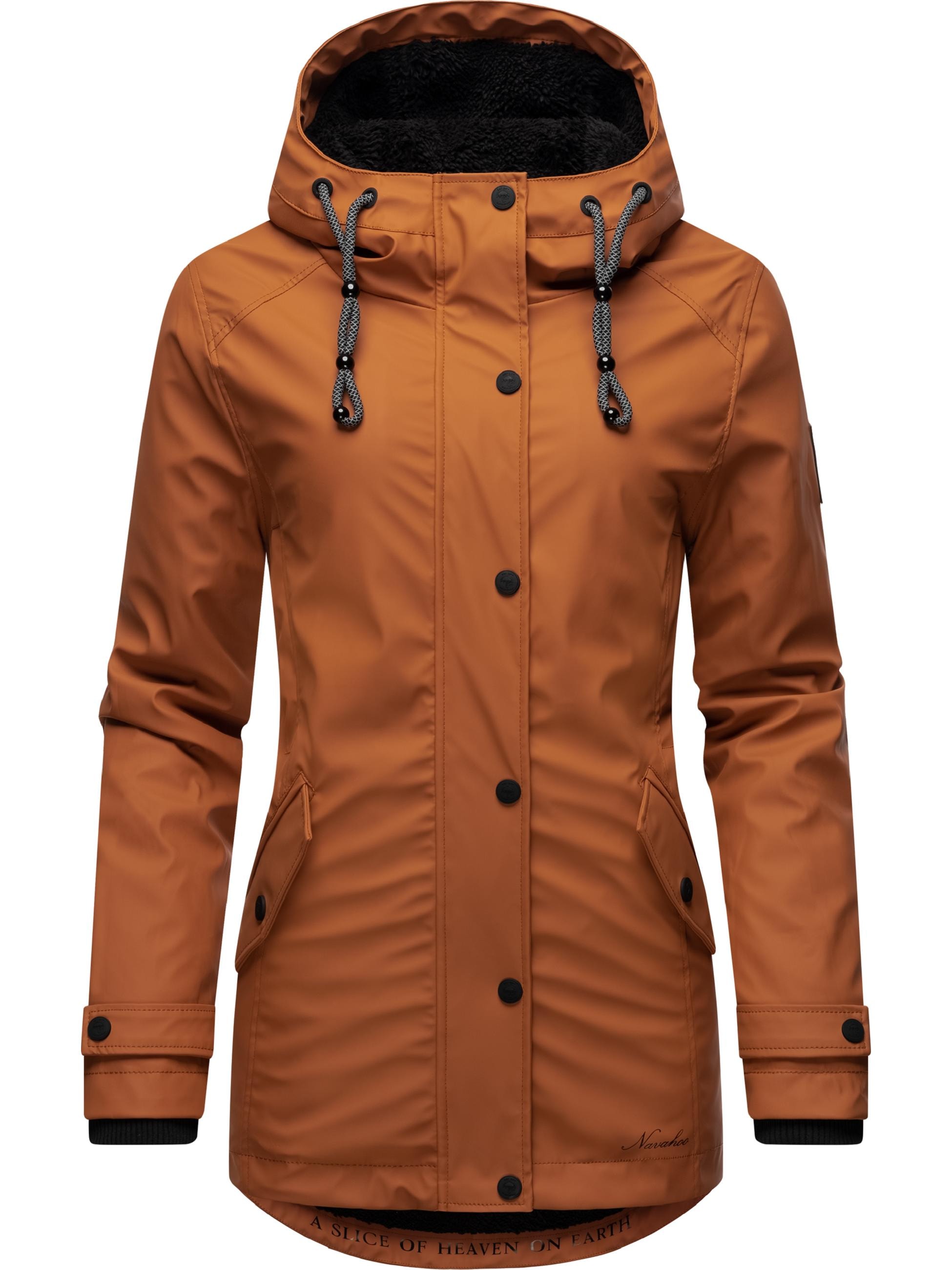 Navahoo Regenjacke »Regenjacke Lindraa«, mit Kapuze, stylische wasserdichte Outdoorjacke mit Teddyfell